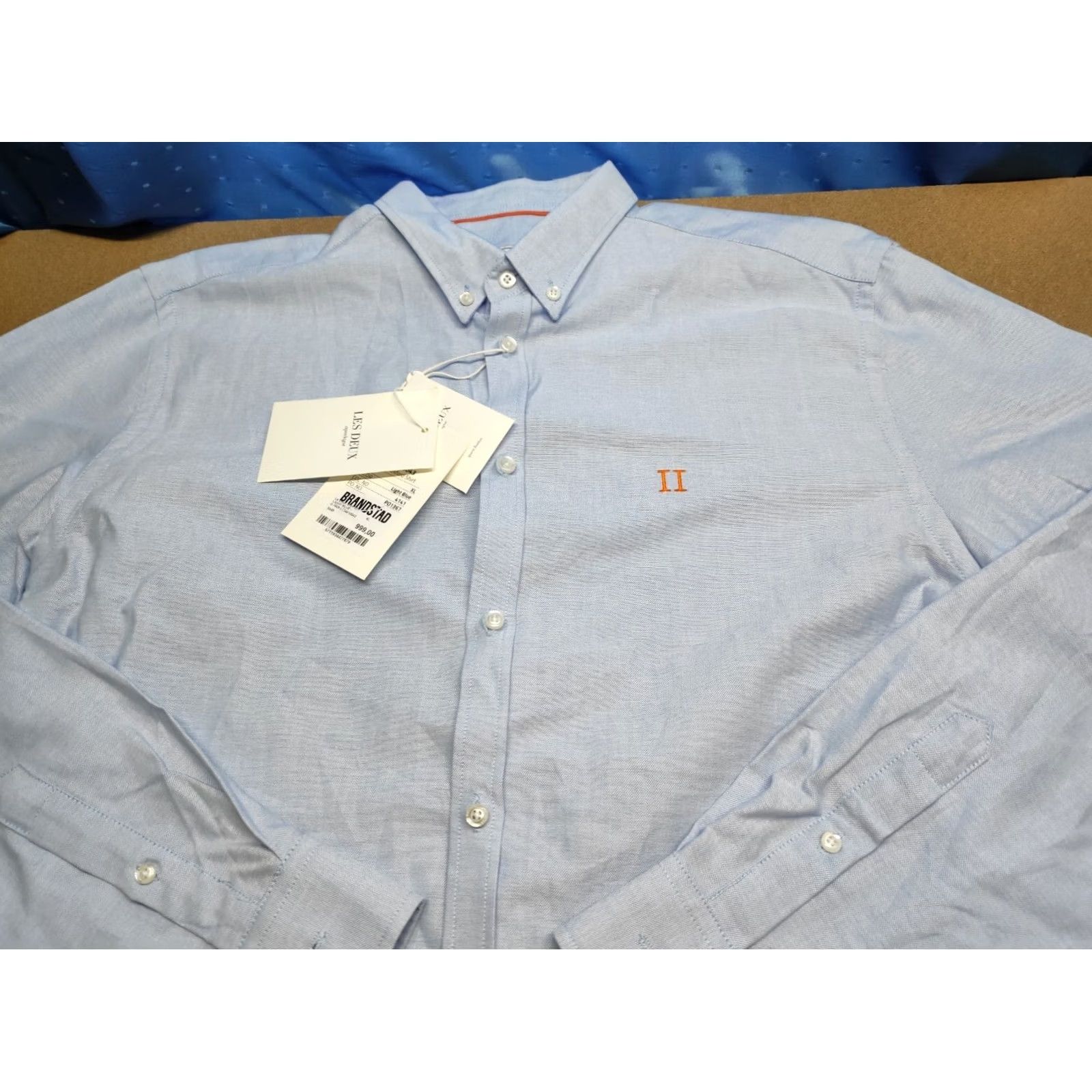 Les Deux Les Deux Men Button-Down Shirt XL Blue Long Sleeve Button-Up Casual Fall Spring Summer Winter Mens Size US XL / EU 56 / 4 - 5 Thumbnail