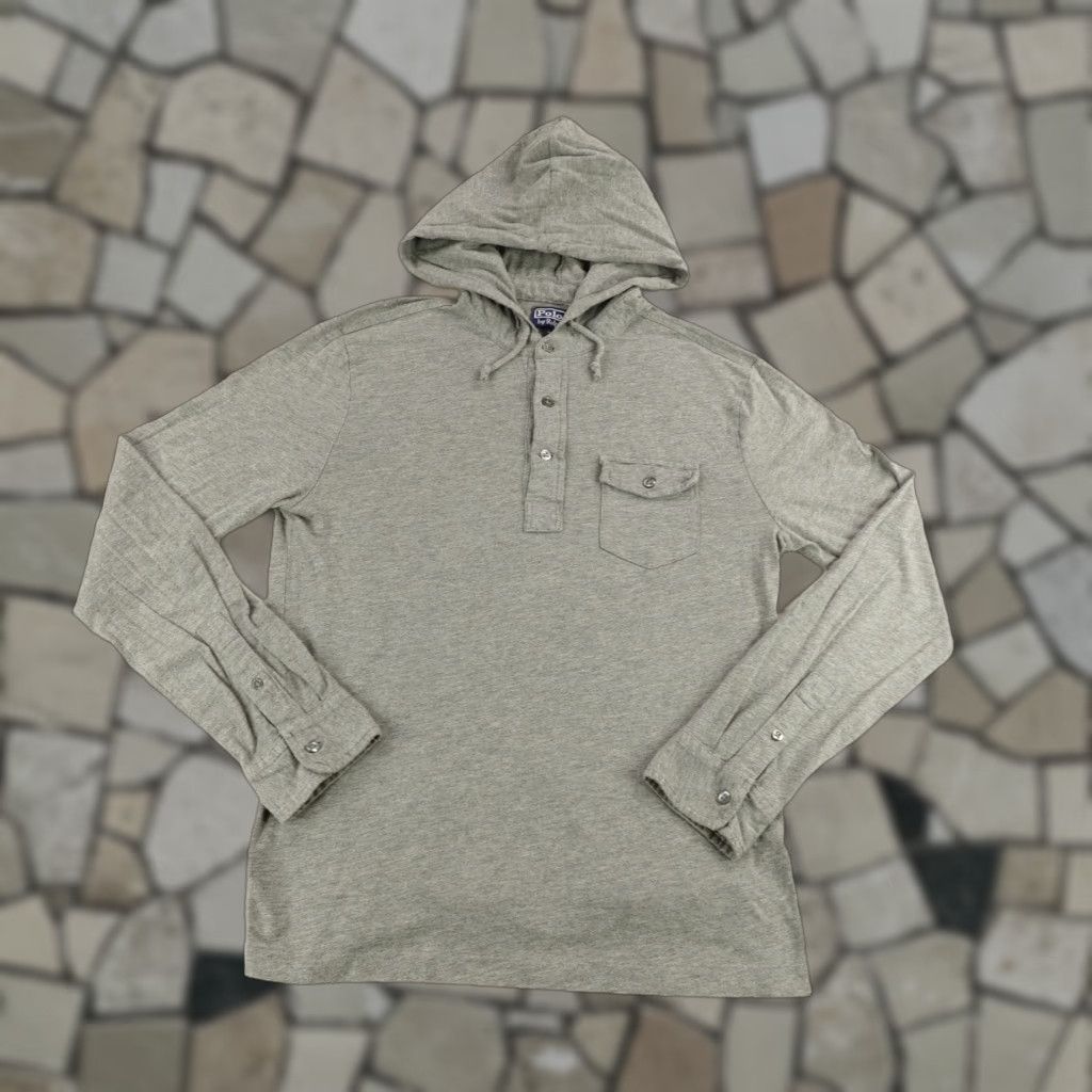 Polo Ralph Lauren Polo Ralph Lauren Hoodie Shirt Mens Small Long Sleeve Button Pullover Pocket Gray Henley Knit Nylon Cotton Classic Casual Shirt Size US S / EU 44-46 / 1 - 1 Thumbnail