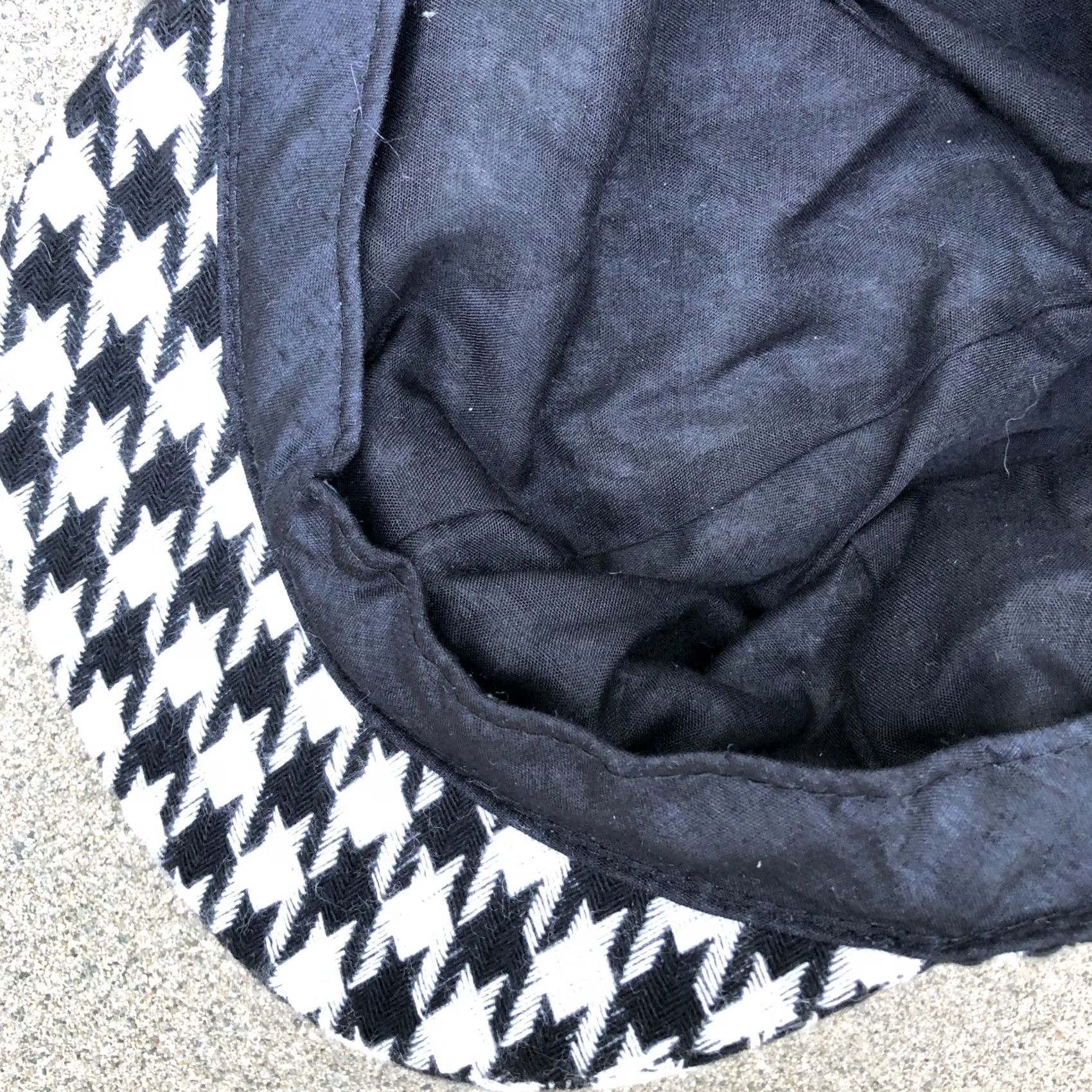 Vintage ABG NYC Houndstooth Hat Cap Cabbie Newsboy White Black One Size Women's Size ONE SIZE - 4 Thumbnail
