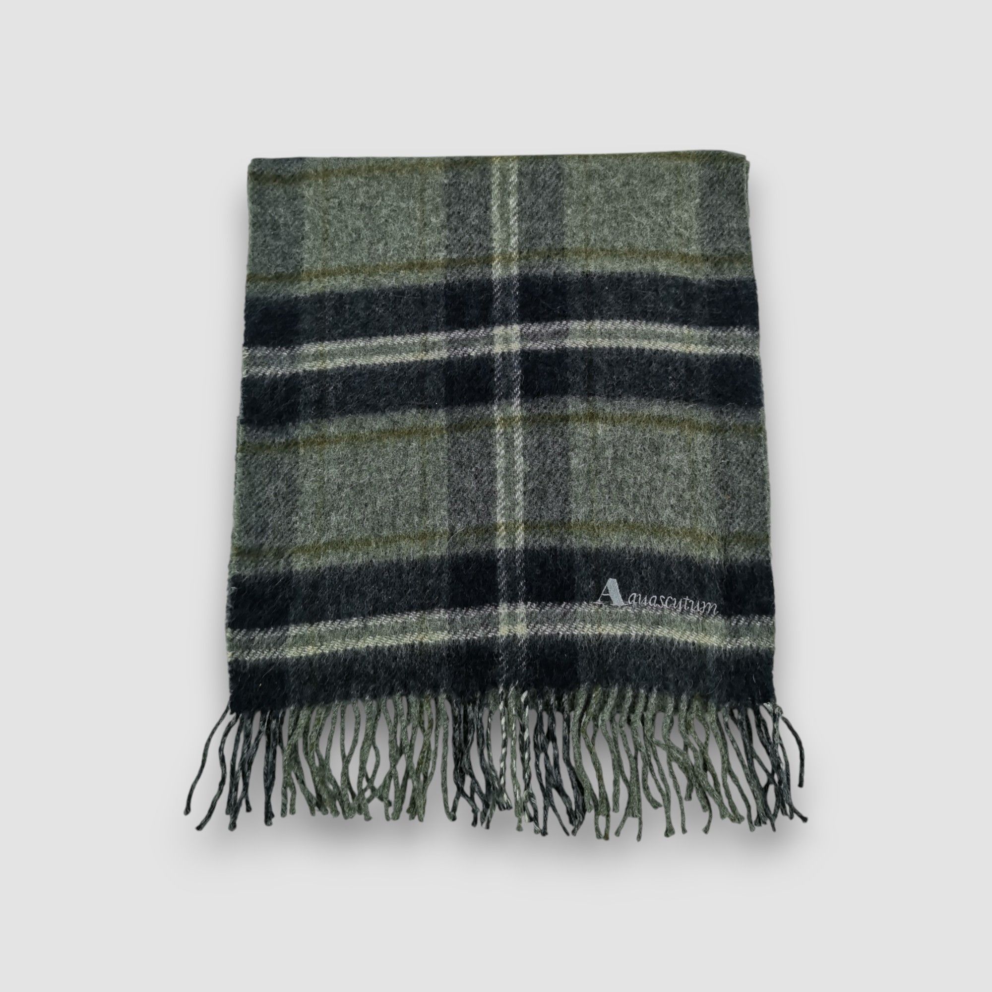 Aquascutum Vintage Aquascutum Scarf Tartan Muffler Cashmere Scarves Size ONE SIZE - 2 Thumbnail