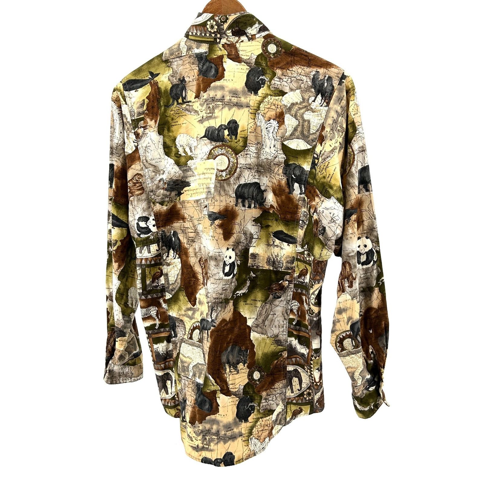 Vintage Vintage 90s Khaki 100% Cotton Safari Animal Button Shirt Size S / US 4 / IT 40 - 5 Thumbnail
