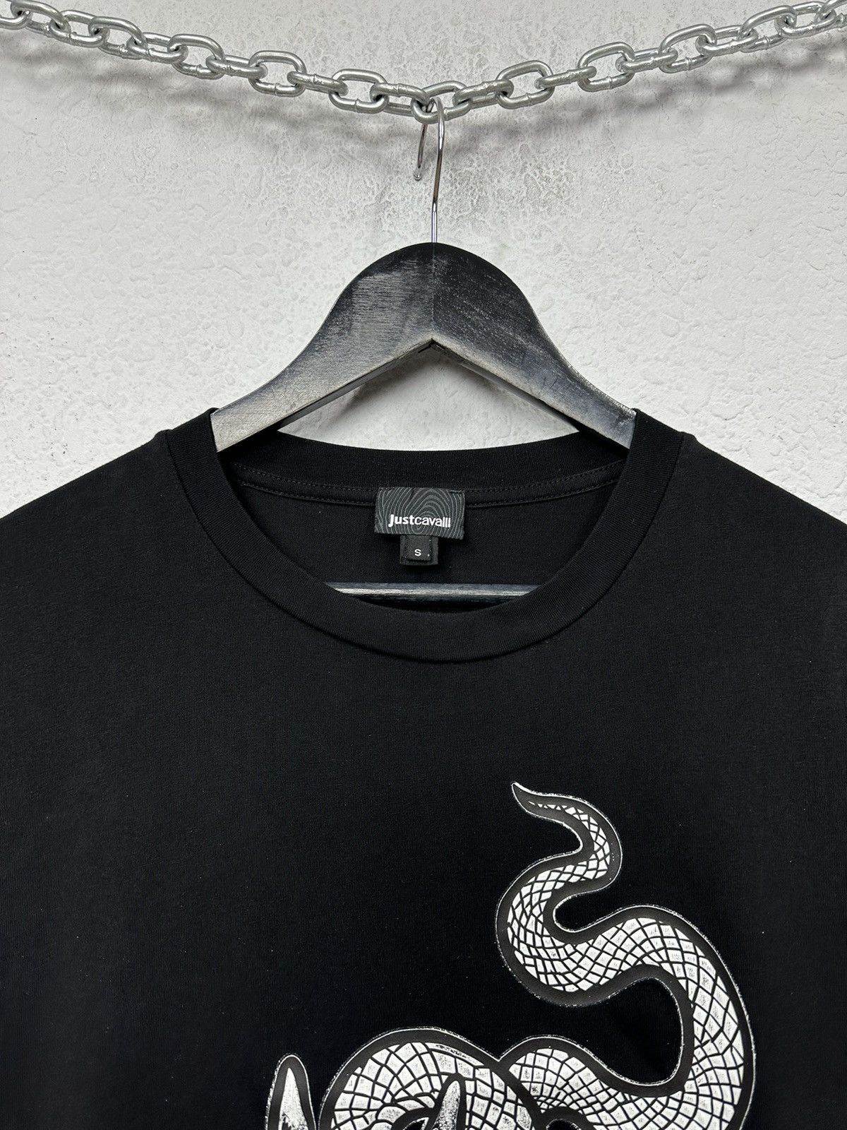Just Cavalli Vintage Black Snakes 🐍 Just Cavalli Luxury T-shirt Size US S / EU 44-46 / 1 - 4 Thumbnail