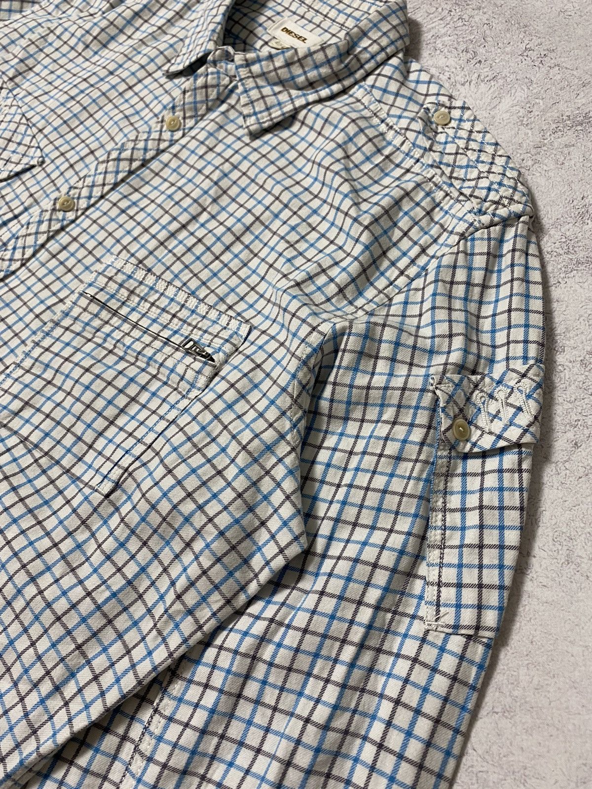 Diesel Vintage Diesel Button Up Check Shirt Zip Pocket Size XL Size US XL / EU 56 / 4 - 8 Thumbnail