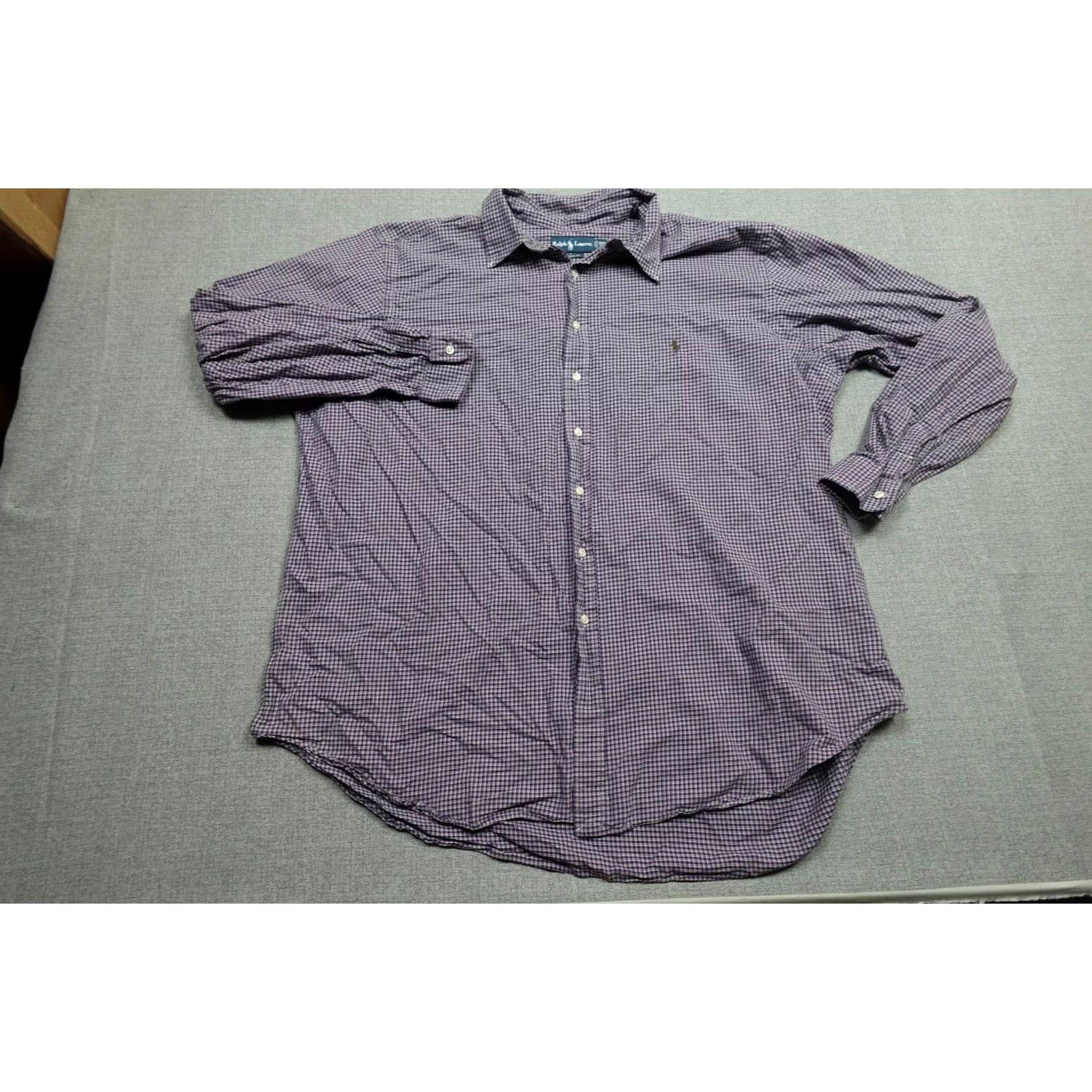 Ralph Lauren Ralph Lauren Dress Shirt Mens 3XLT Purple Check Long Sleeve Button-Down Shirt Size 48R - 3 Thumbnail