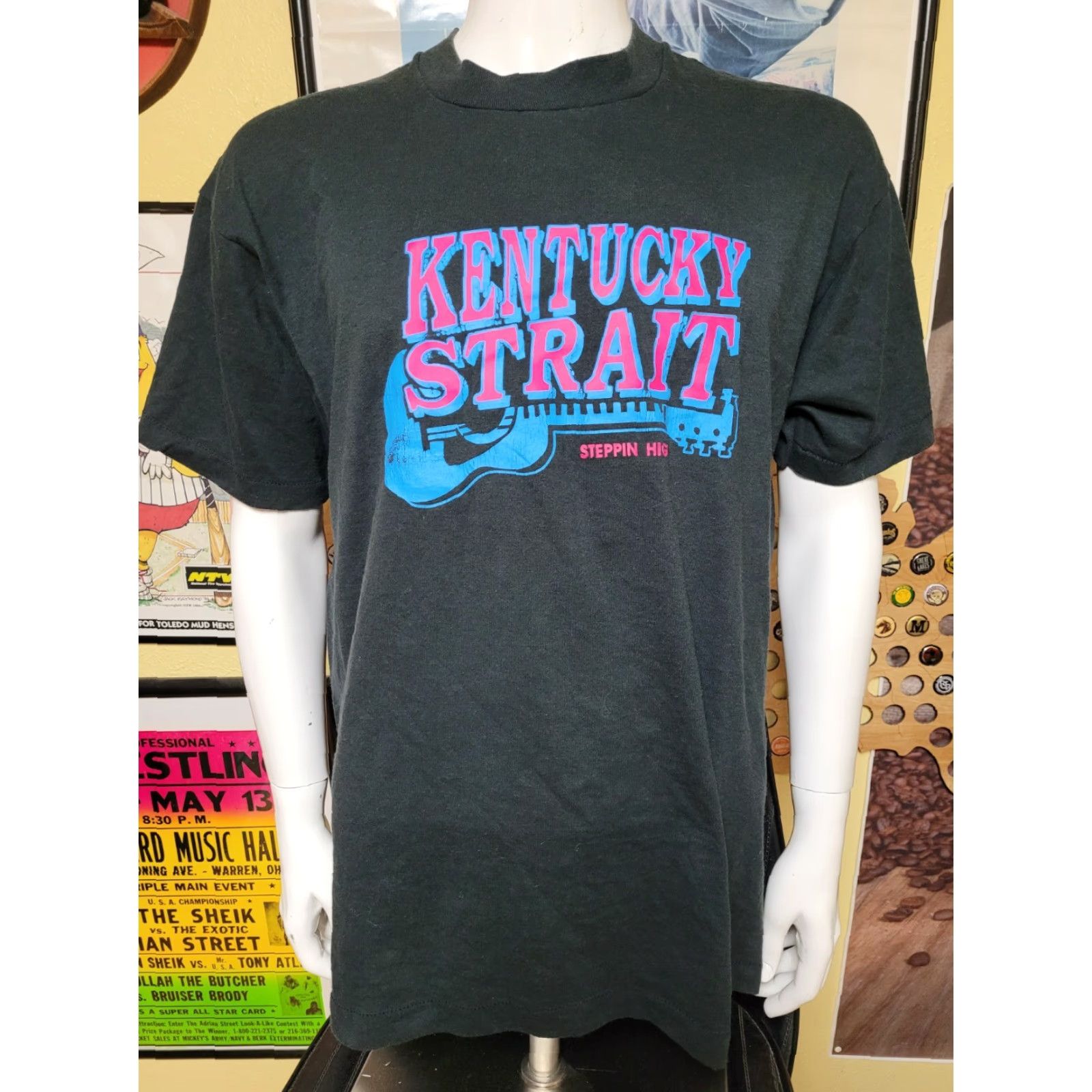 Fruit Of The Loom VTG TJ Thomas Kentucky Strait Steppin' High T Shirt XL Country Band Men Black Cotton Blend Graphic Tee 90s 00s Size US XL / EU 56 / 4 - 2 Thumbnail