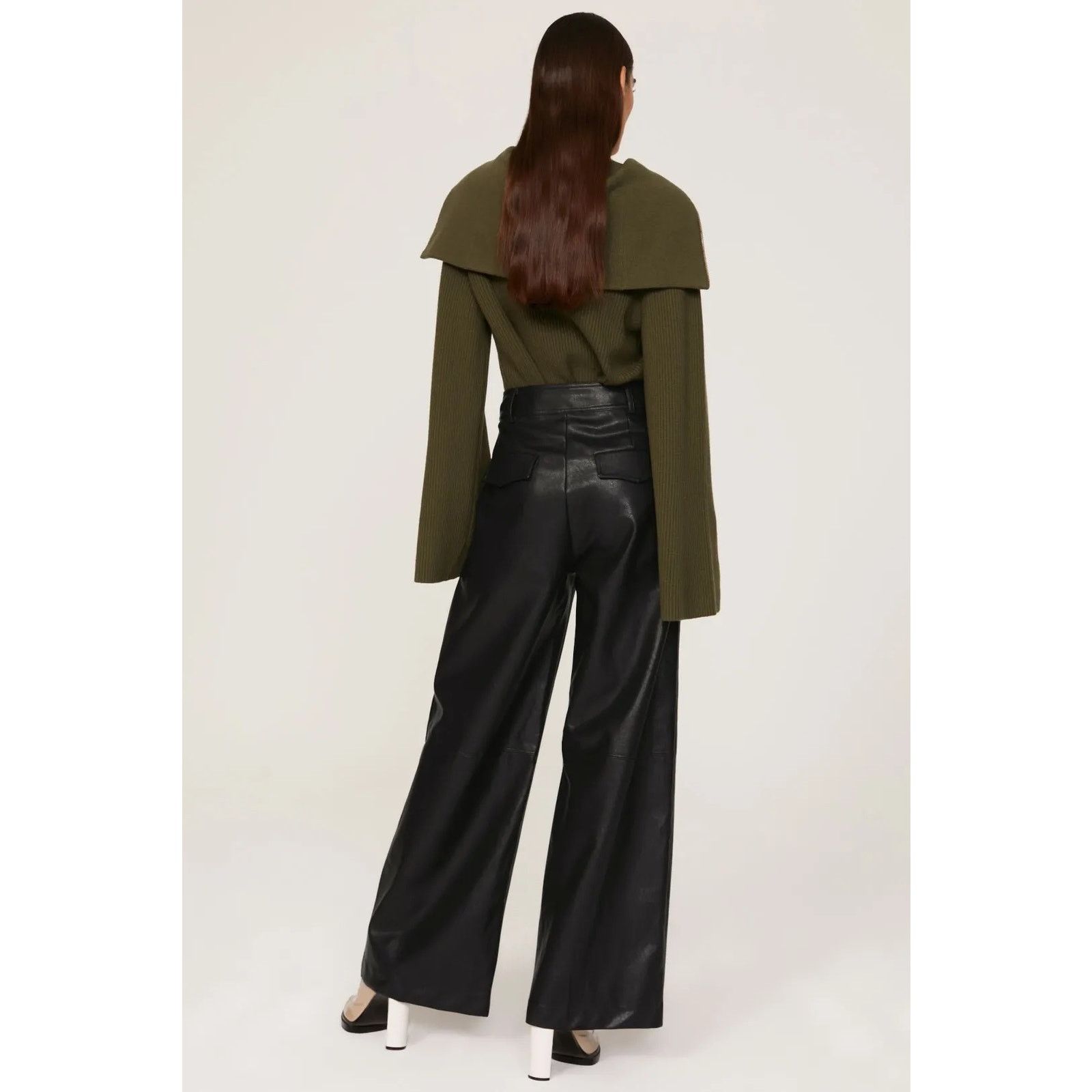 Other RTR Line and Dot Sz L Black Faux Leather Wide Leg High Pants Size 34" / US 12 / IT 48 - 2 Thumbnail
