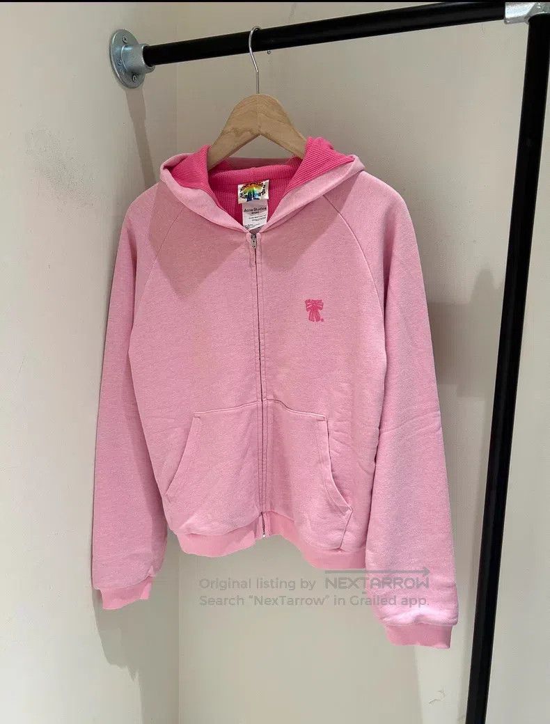 Acne Studios Acne Studios Pink Hooded Sweatshirt Size US S / EU 44-46 / 1 - 1 Thumbnail