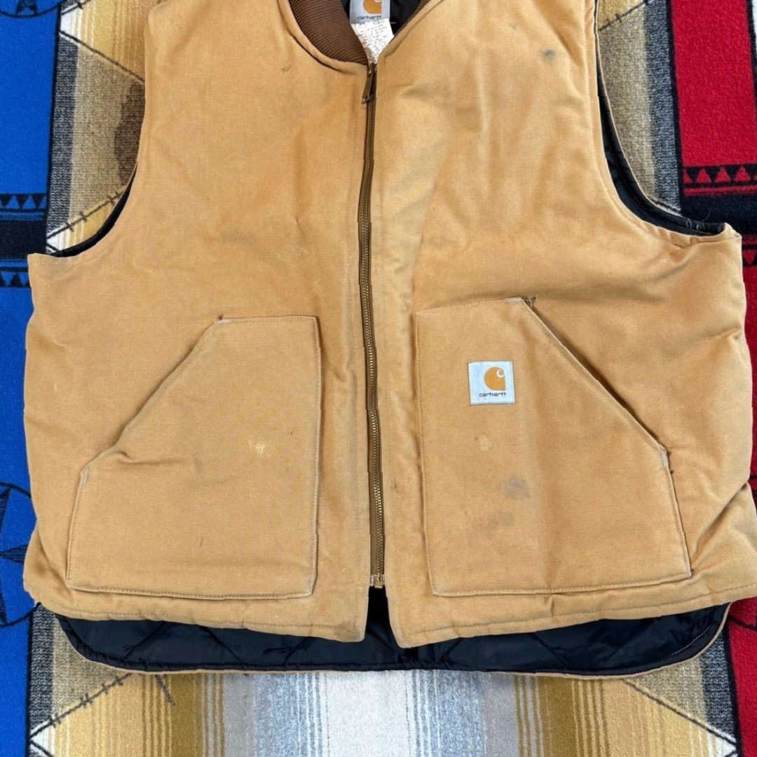 Carhartt VINTAGE Carhartt Vest Chore Lined Quilt 2XL USA Brown Men's Size 2XL 90s Workwear Size US XXL / EU 58 / 5 - 3 Thumbnail