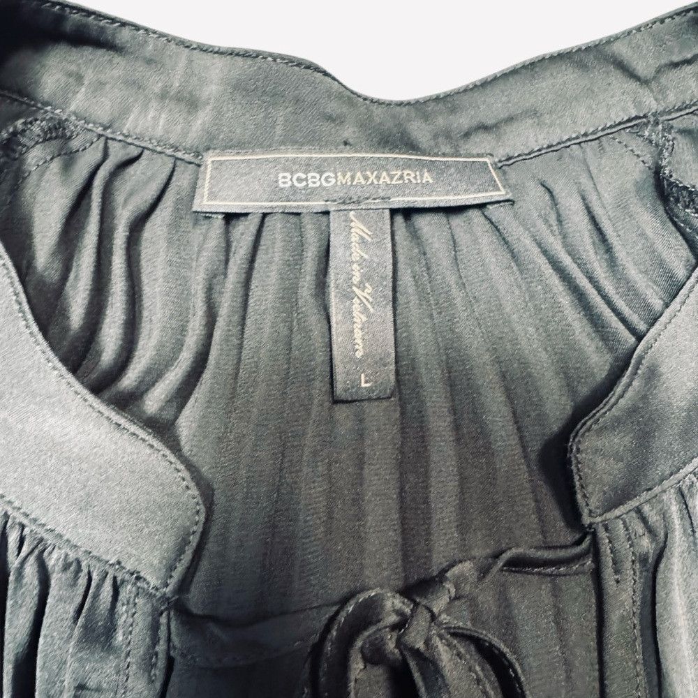 Bcbgmaxazria BCBGMaxAzria Pleated Colorblock Long Sleeve Blouse Size L Size L / US 10 / IT 46 - 8 Thumbnail
