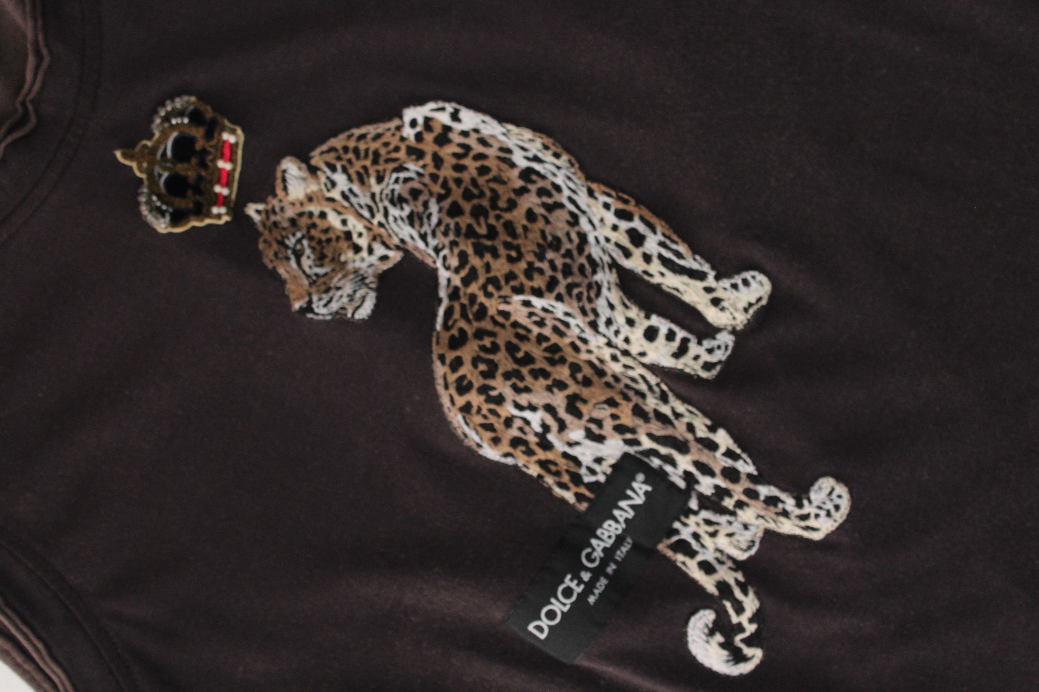 Dolce & Gabbana Dolce & Gabbana Leopard Crown Graphic Tank Top Brown IT 46 Size US S / EU 44-46 / 1 - 6 Thumbnail