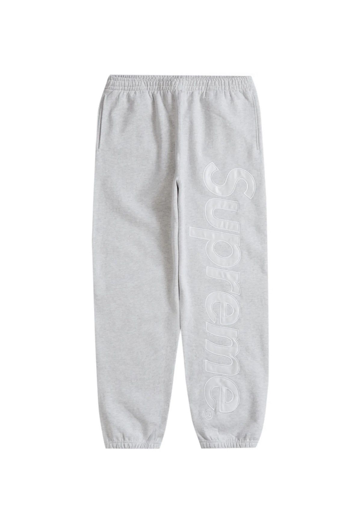 Supreme Supreme Satin Appliqué Sweatpants Ash Grey | Grailed