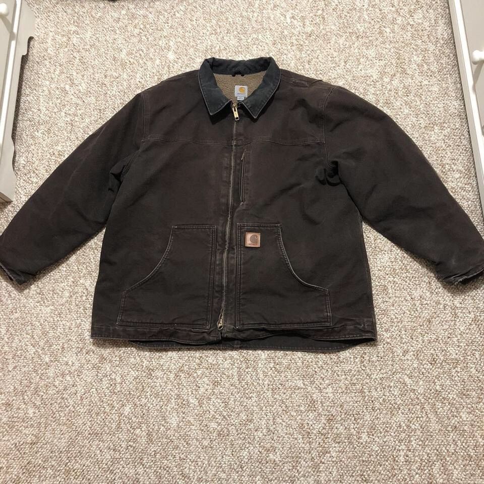 image of Carhartt Traditional Sherpa Lined Brown Jacket, Men's (Size 2XL)