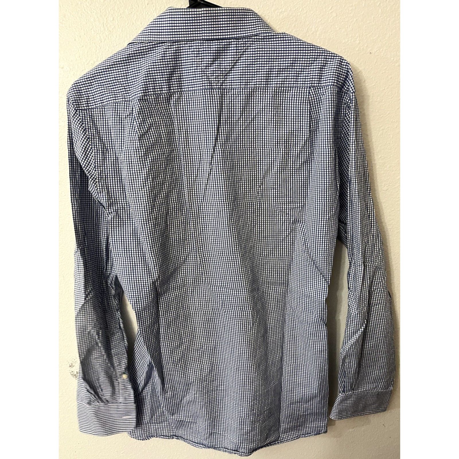 Tommy Hilfiger Tommy Hilfiger Slim Fit Button-Down Shirt Plaid Blue Gingham Long Sleeve 15.5 Mens Size US M / EU 48-50 / 2 - 3 Thumbnail