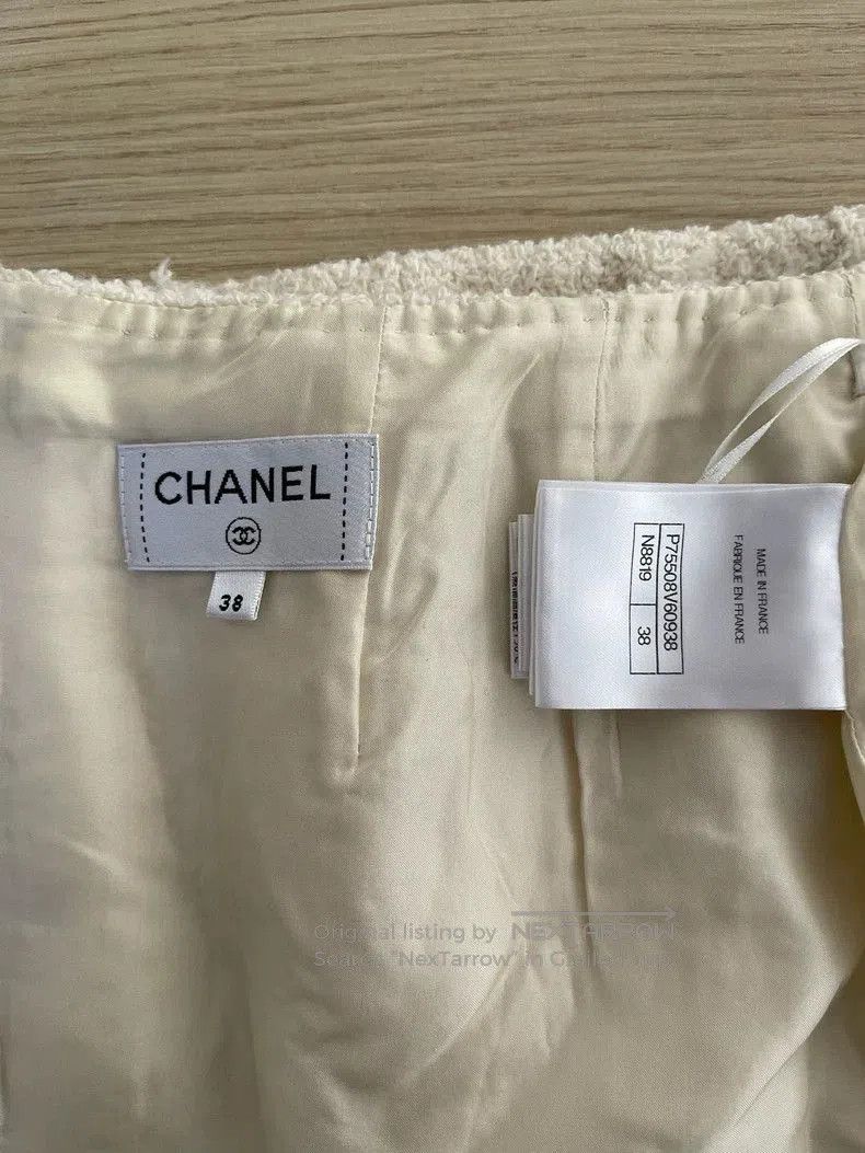 Chanel Chanel 2023 23B White Woven Skirt. Size US 38 / EU 54 - 3 Thumbnail