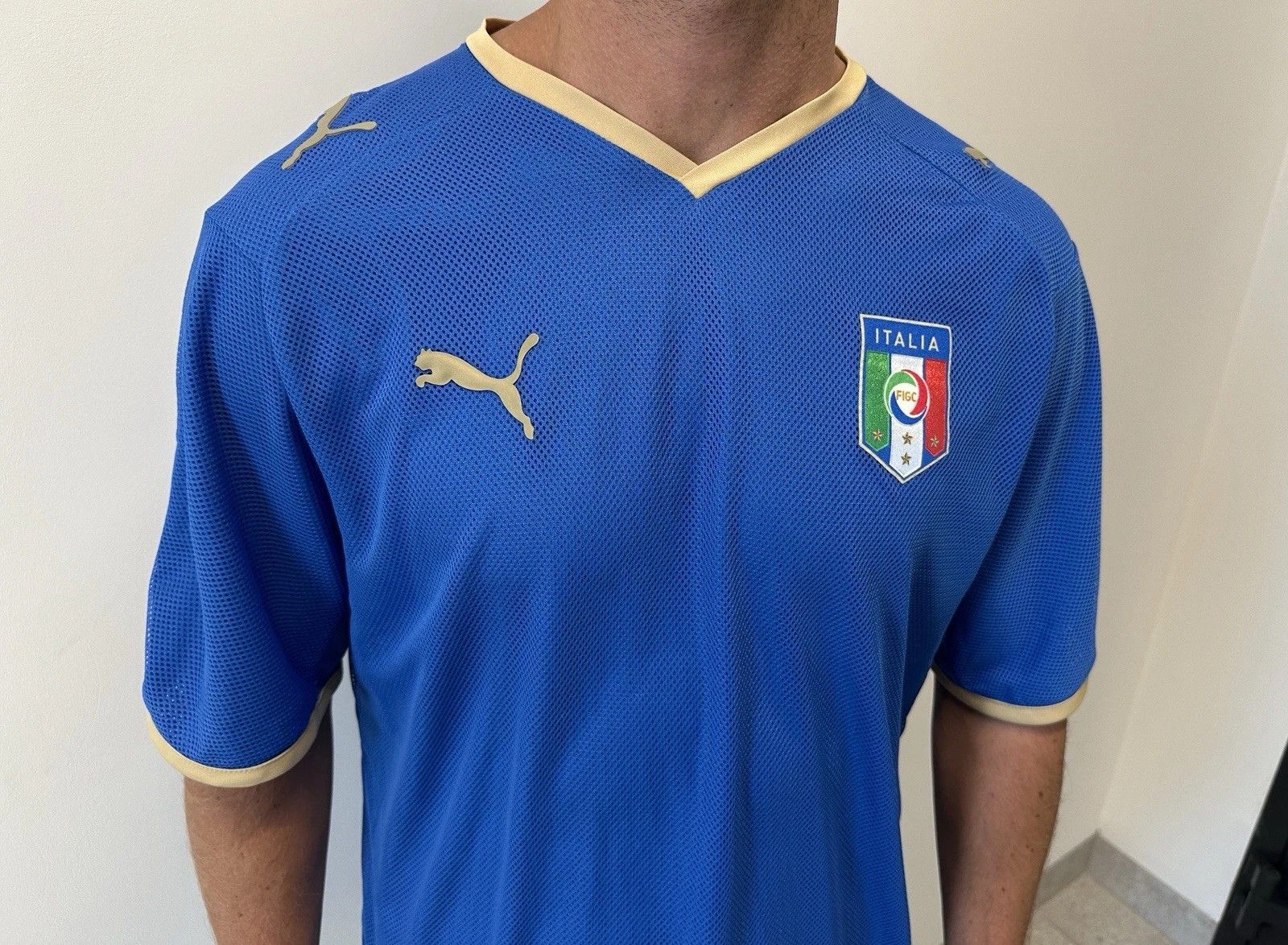 Puma National Team Italy 2008 2009 Home Jersey Soccer Football Size US L / EU 52-54 / 3 - 2 Thumbnail