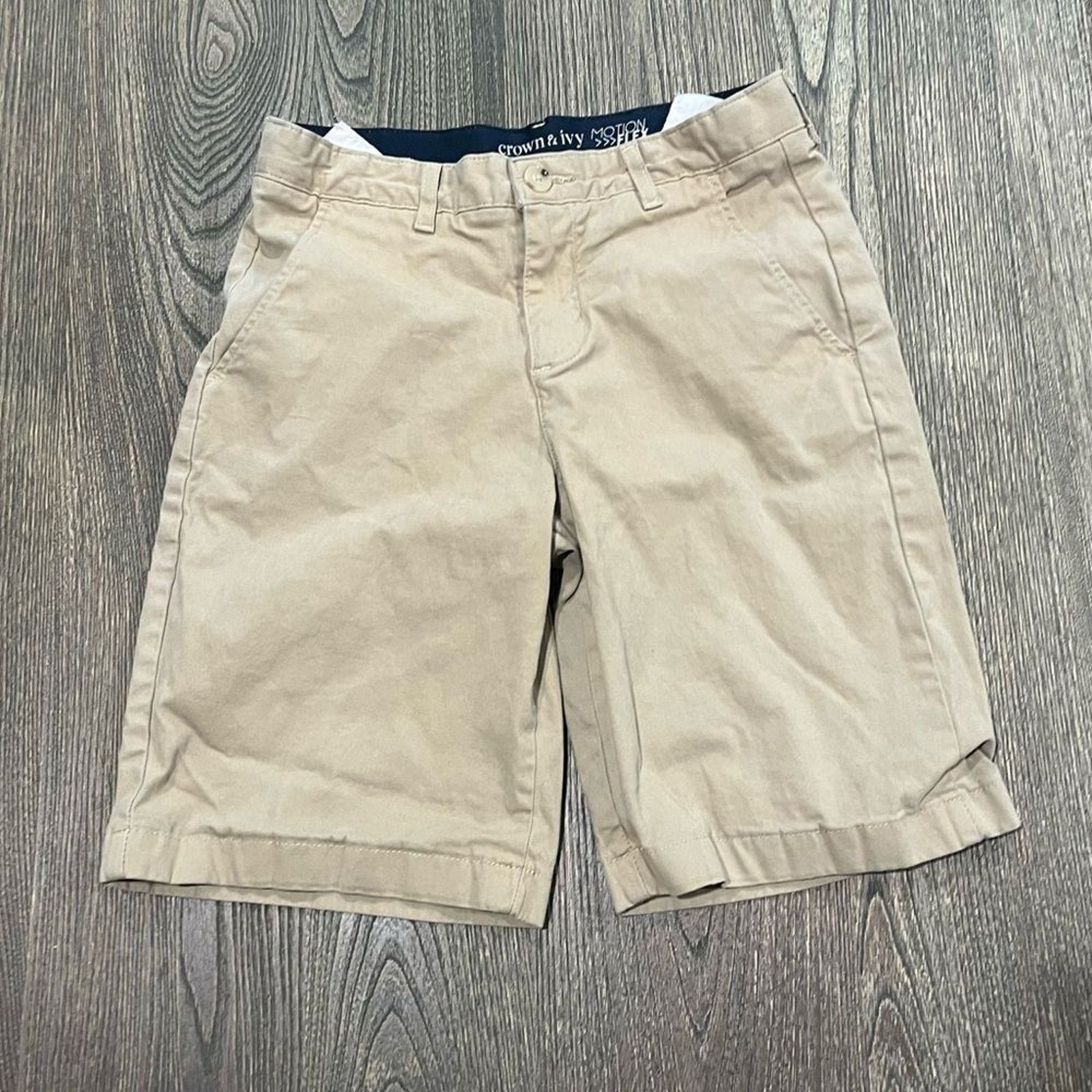 Vintage Crown & Ivy Boys Youth Motion Flex Shorts Flat Khaki16R Size US 32 / EU 48 - 1 Thumbnail