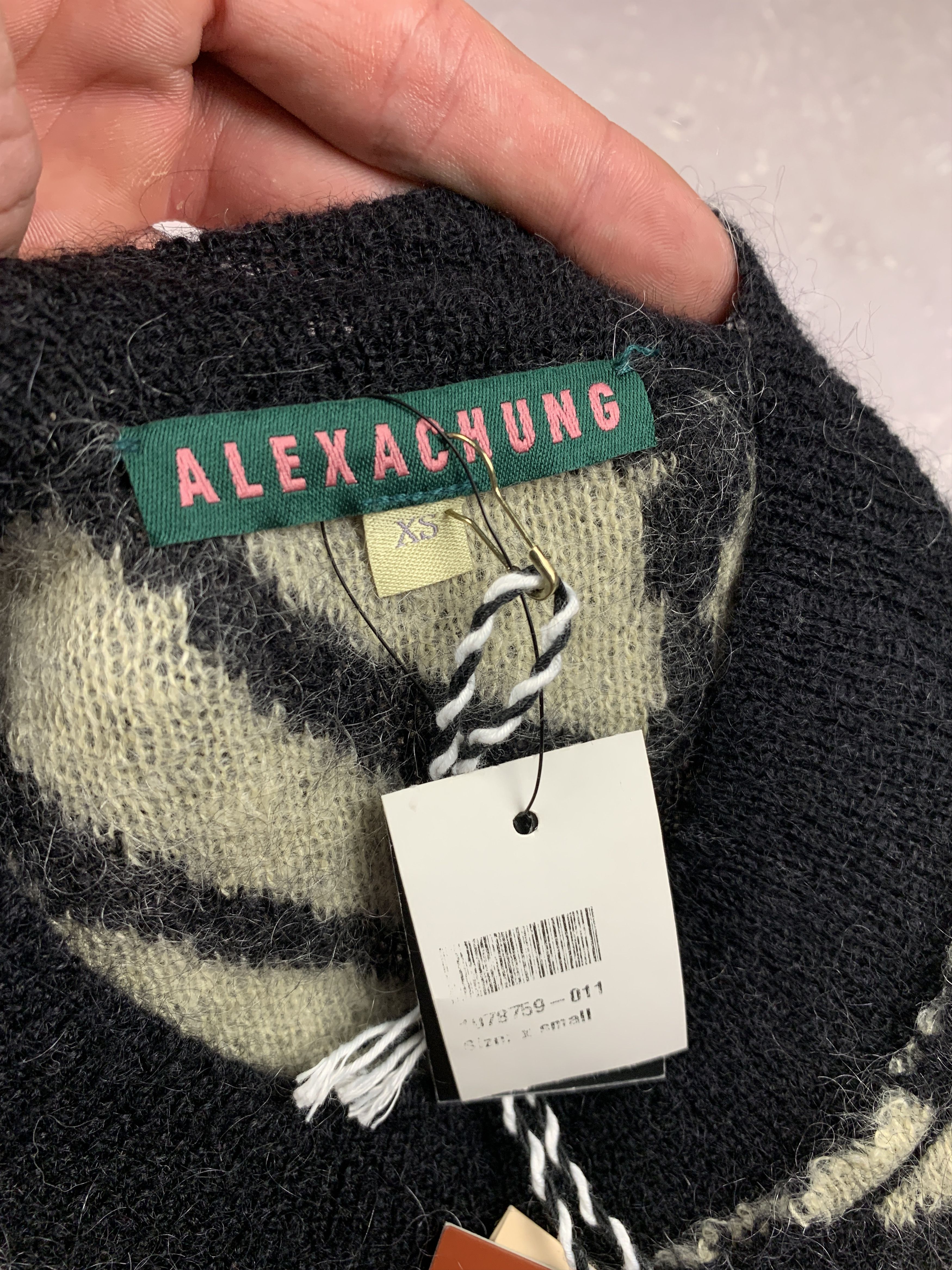 Alexa Chung BNWT $939 Alexa Chung Oversized Zebra Print Mohair Sweater Size S / US 4 / IT 40 - 8 Thumbnail