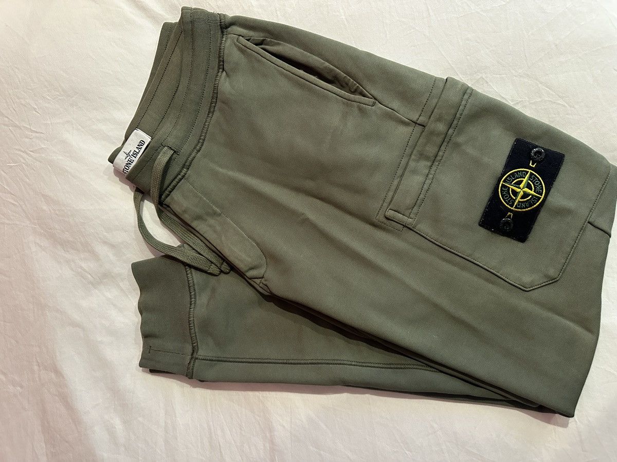 Green Stone Island Sweatpants
