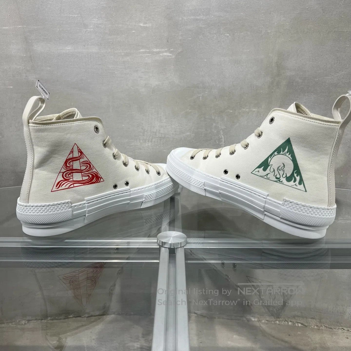 Dior Dior size41.5 B23 Graffiti High-top White Canvas Shoes Size US 8.5 / EU 41-42 - 5 Thumbnail