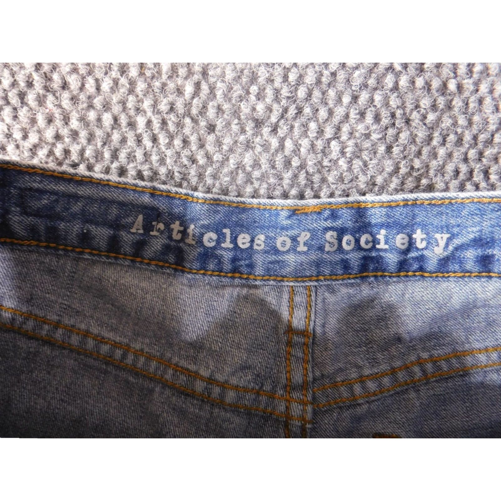 Vintage Articles of Society Womens Shorts 24 blue distressed cut light denim Cut-Off Flat Front Zip Size 42" / US 20 - 5 Thumbnail
