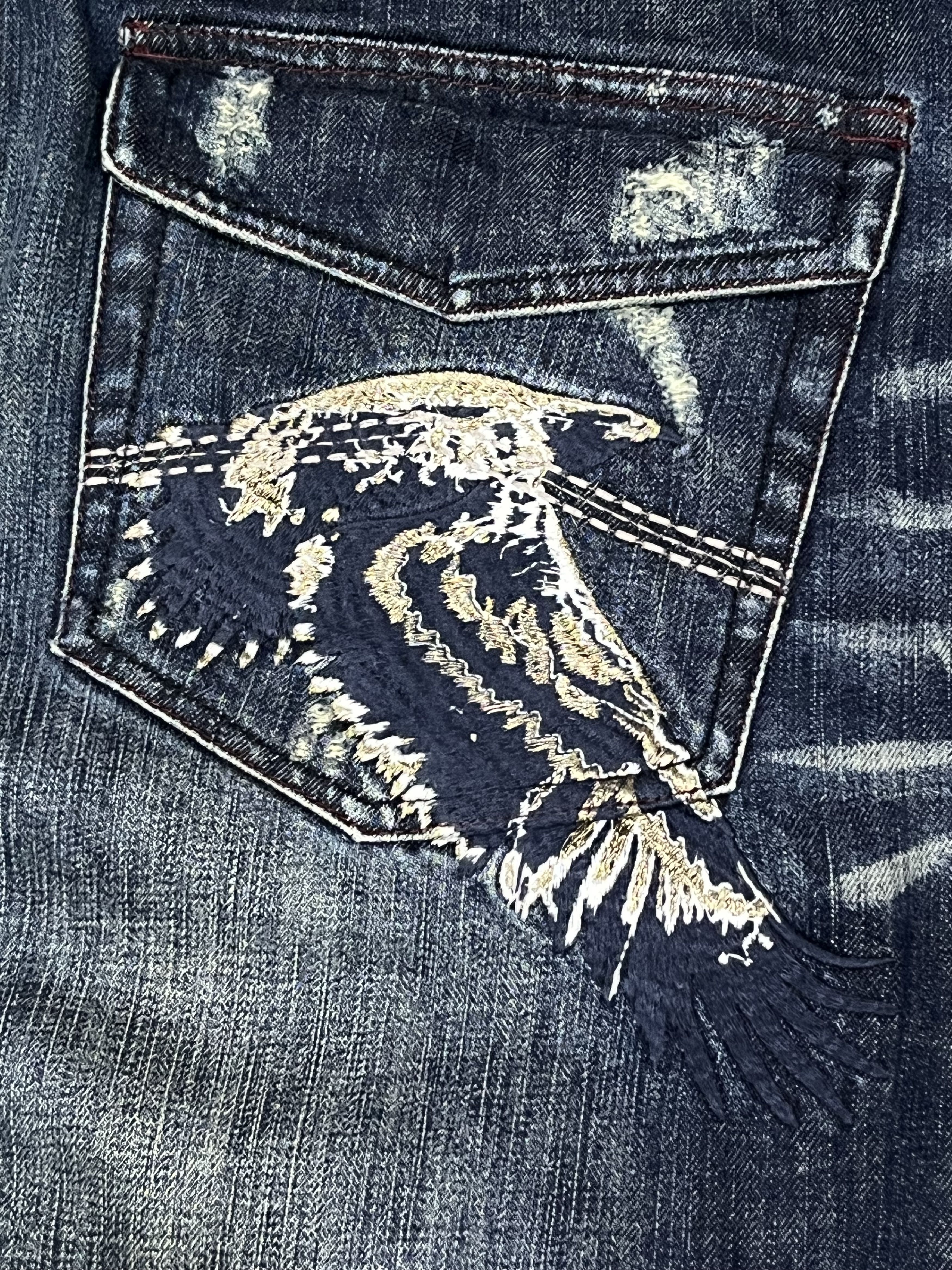 Armani Exchange Rare🔥Armani Exchange Distressed Jeans Flying Eagle Edition Size US 36 / EU 52 - 7 Thumbnail
