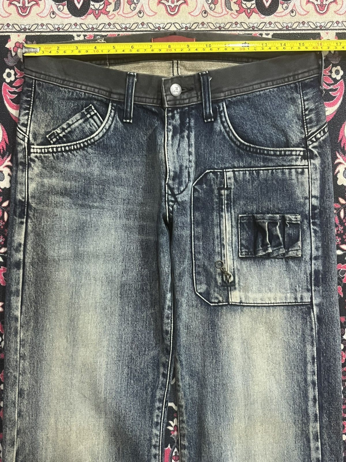 Le Grande Bleu (L.G.B.) Vintage Edwin E Function Cyberobotic Dark Mud Washed Jeans Size US 29 - 14 Thumbnail