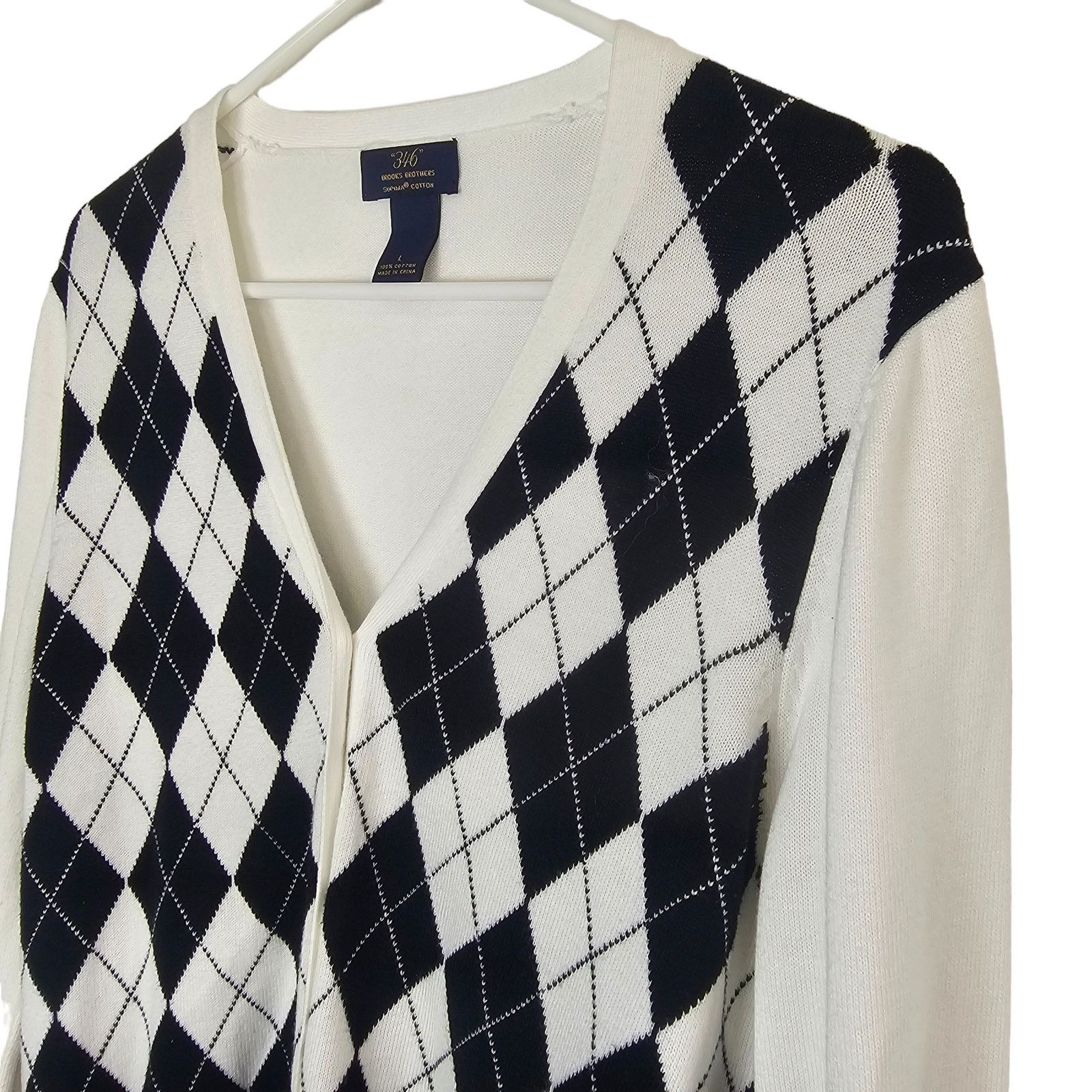 Brooks Brothers Brooks Brothers 346 Womens Argyle Cardigan Sweater Size L Size L / US 10 / IT 46 - 5 Thumbnail