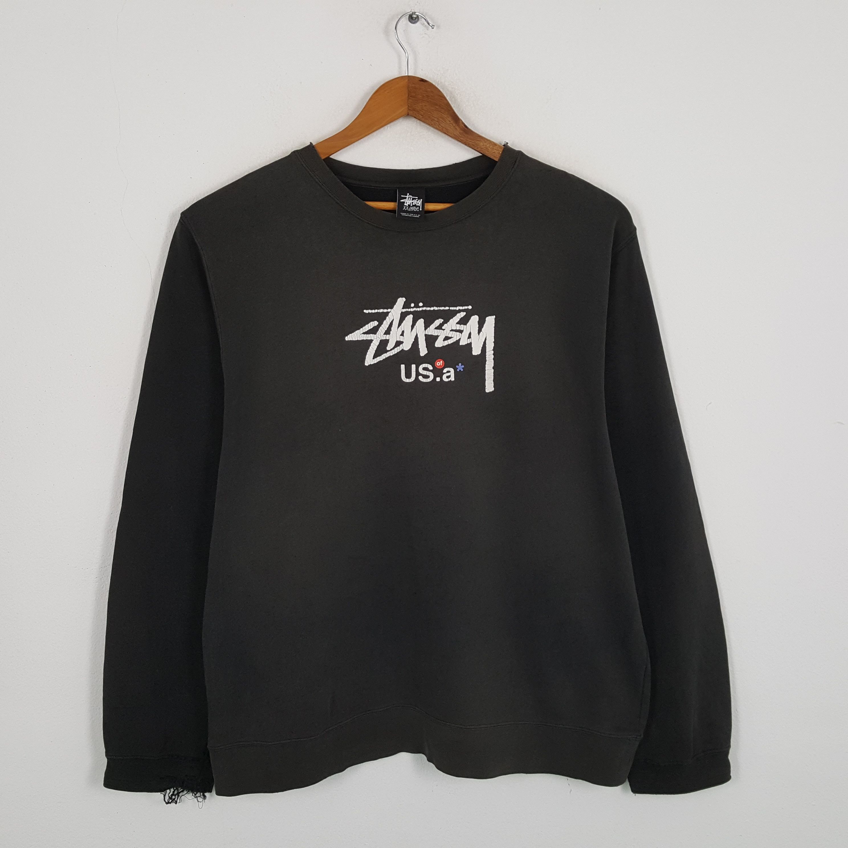 Stussy × Vintage Vintage STUSSY Streetwear Skateboard Distressed Sweatshirts Size US XL / EU 56 / 4 - 1 Thumbnail