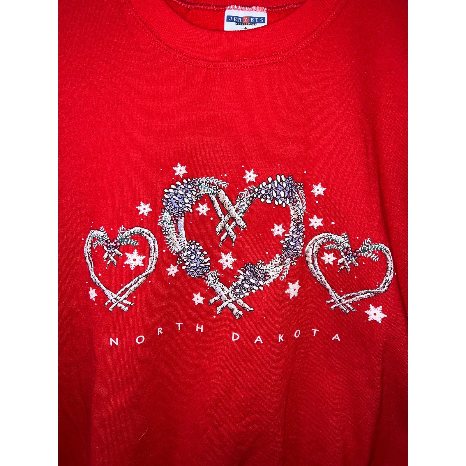 Jerzees Vintage North Dakota Sweatshirt Winter Christmas Crewneck L Size US L / EU 52-54 / 3 - 2 Thumbnail