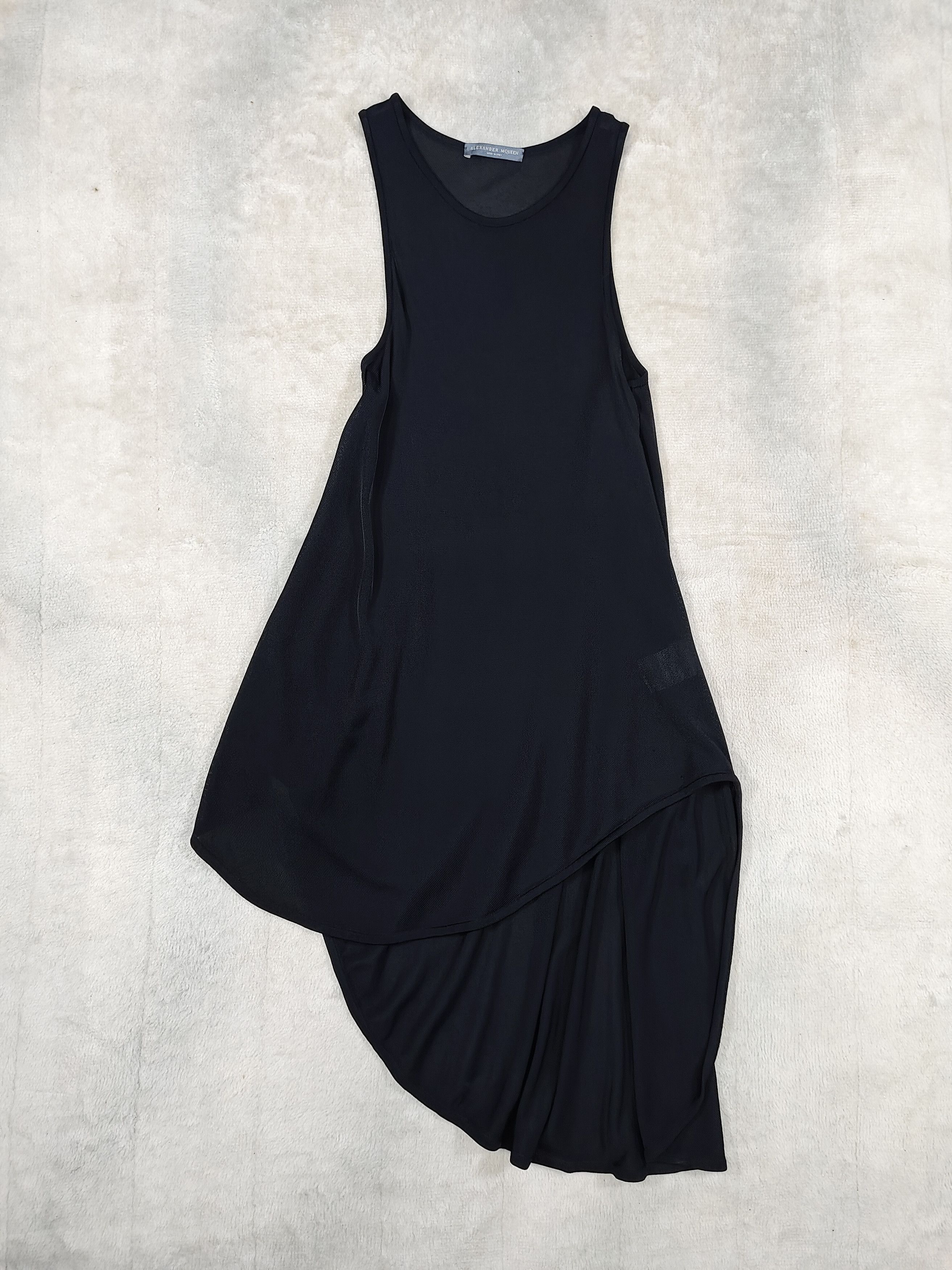 Alexander McQueen 00s Alexander McQueen- Asymmetrical Draped Gothic Mesh Dress Size S / US 4 / IT 40 - 6 Thumbnail