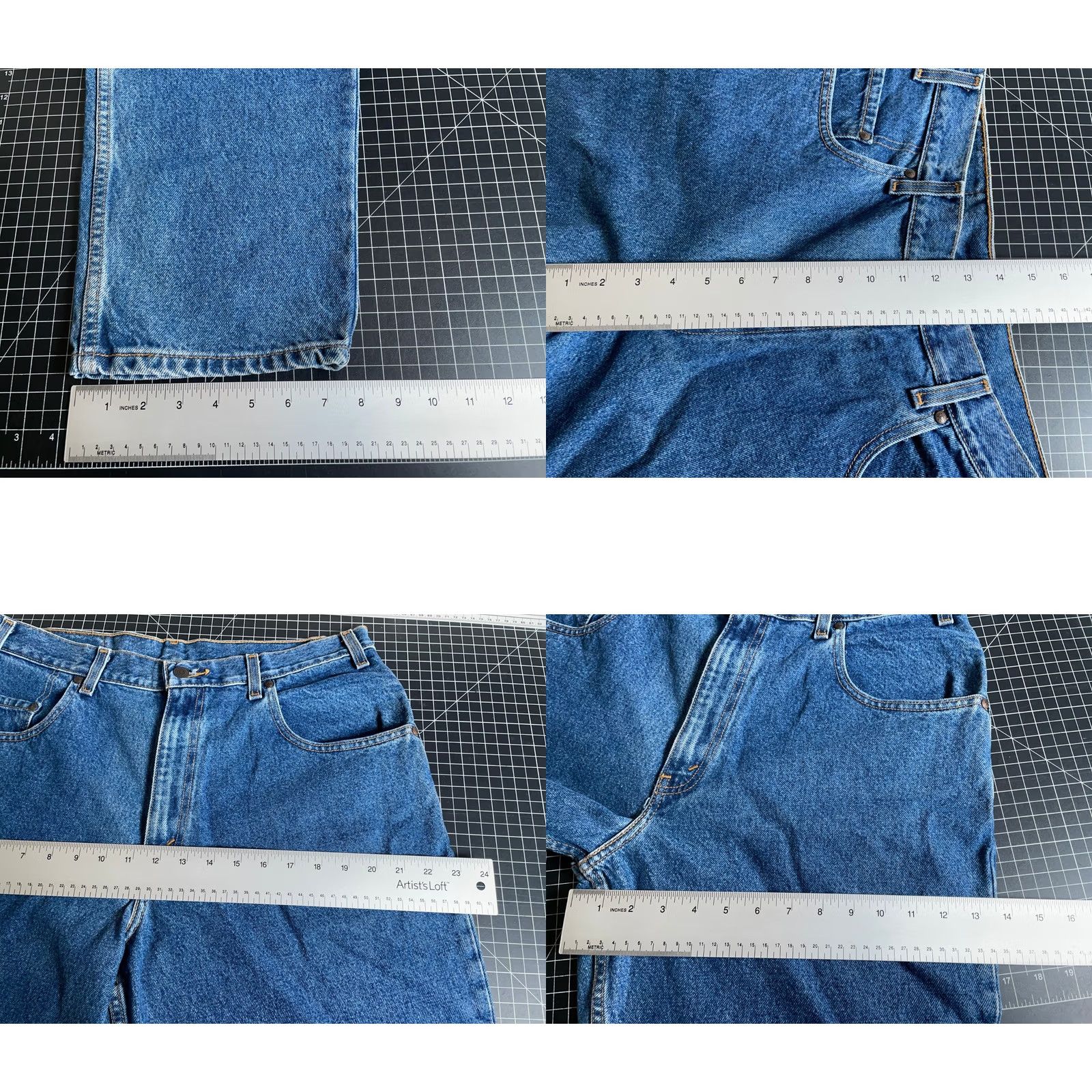 Levi's VINTAGE Levi's Jeans Loose Fit 34 x 32 Blue Denim Brown Tab 90s VTG Mens Straight Baggy 1999 Size US 34 / EU 50 - 8 Thumbnail