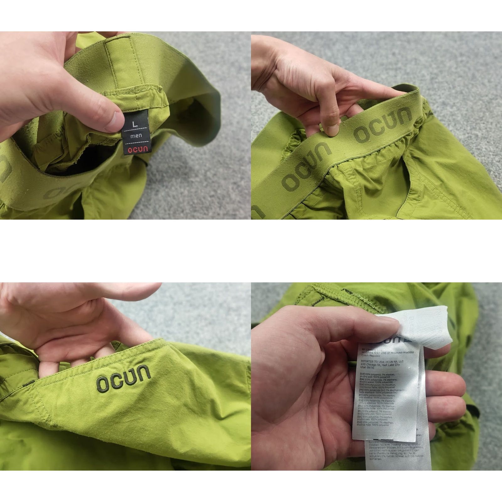 Vintage Ocun Mania Pond Green Hiking Pants Climbing Lightweight Drawstrings Men L Green Cargo Size US 33 - 10 Thumbnail