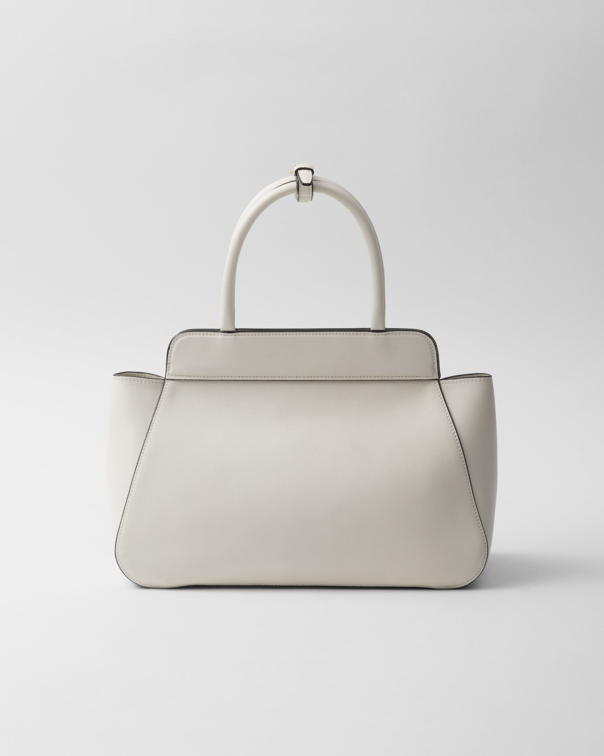 Prada o1la1rc1a0925 Size: OS / Medium Leather Tote Bag in White Size ONE SIZE - 4 Thumbnail