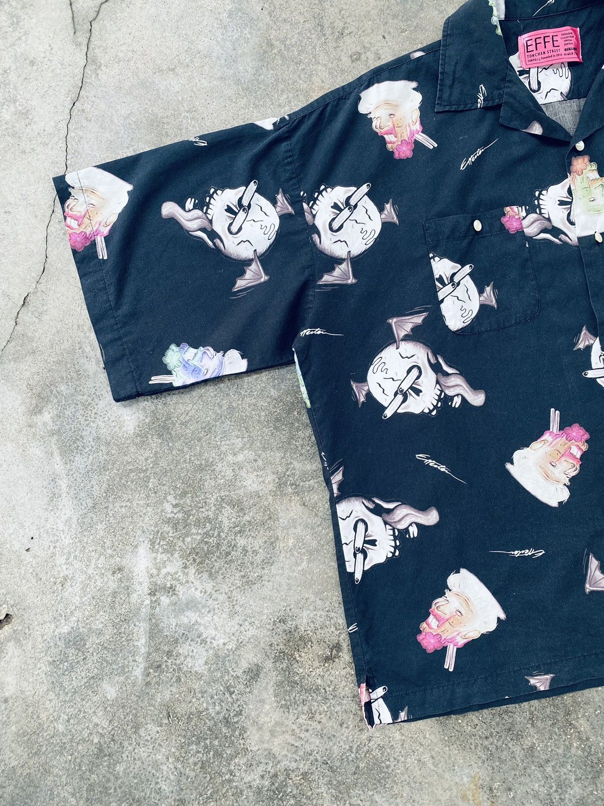 Japanese Brand Vintage Effe Harajuku Printed Open Collar Button Ups Size US XL / EU 56 / 4 - 3 Thumbnail