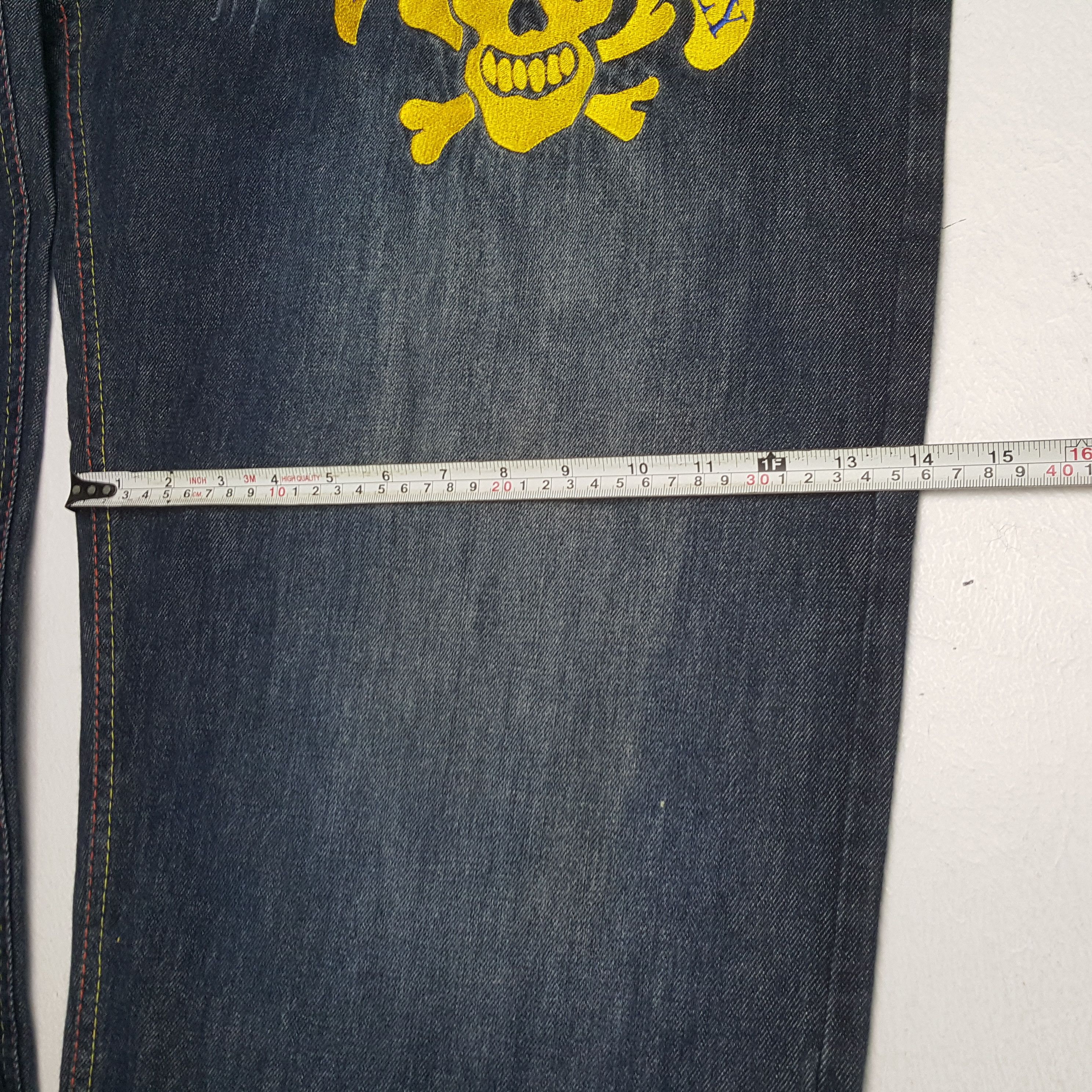 Christian Audigier × Ed Hardy × Vintage ED HARDY Fashion Designer Brand Custom Art Jeans Size US 43 - 10 Thumbnail