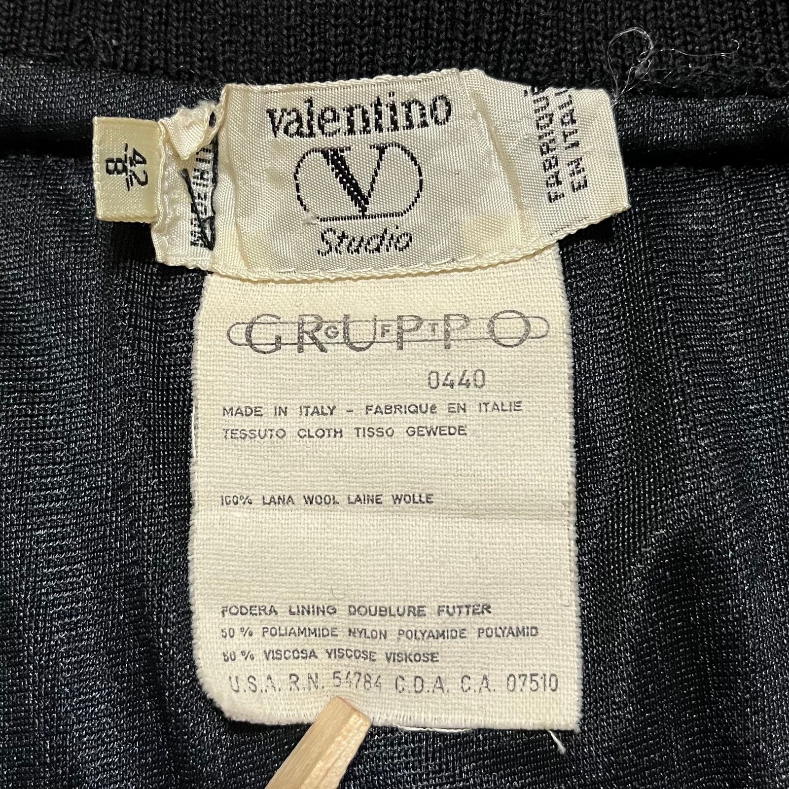 Valentino × Vintage Valentino Studio Vintage Black Wool Layered Full Midi Skirt Size 28" / US 6 / IT 42 - 4 Thumbnail