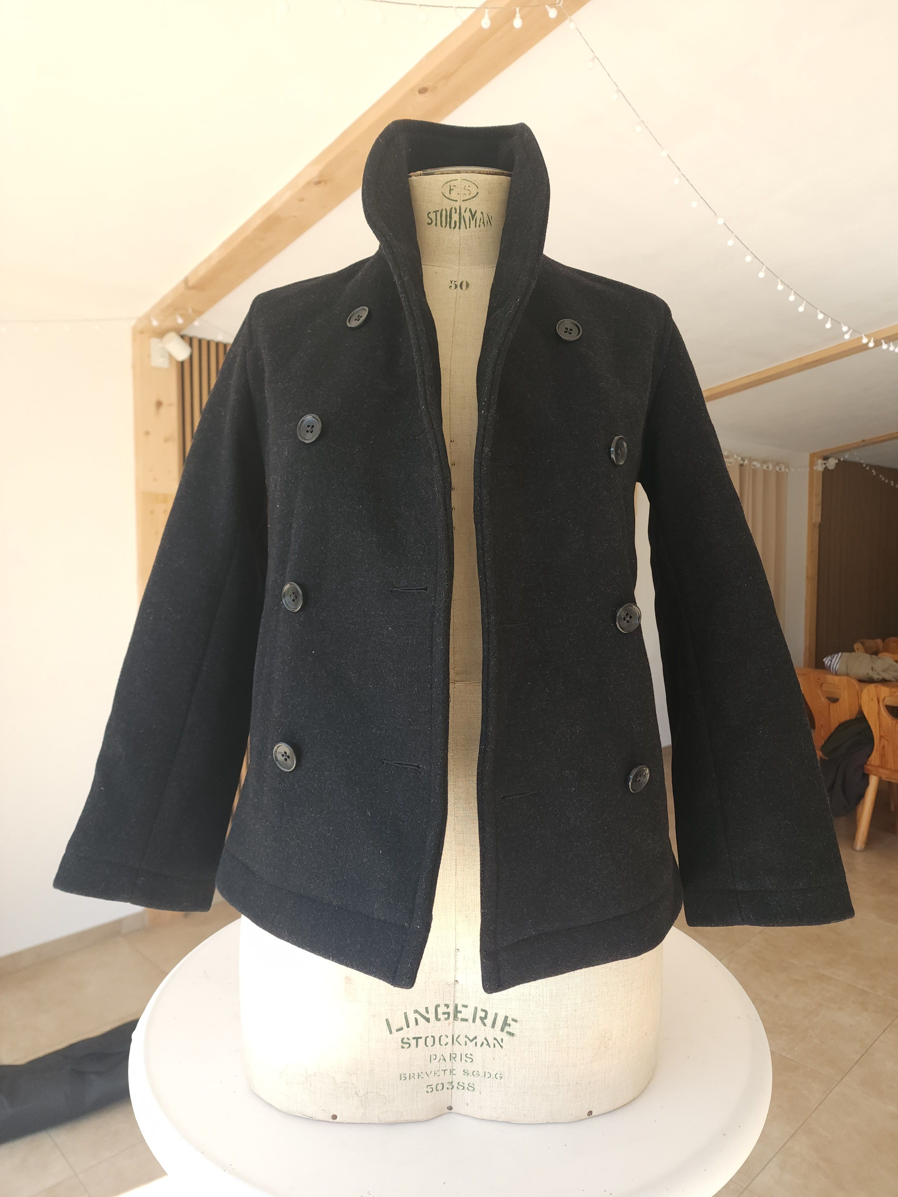 Beams Plus High-Quality Wool Coat by BEAMS – Double-Breasted, Size S/M Size US M / EU 48-50 / 2 - 3 Thumbnail