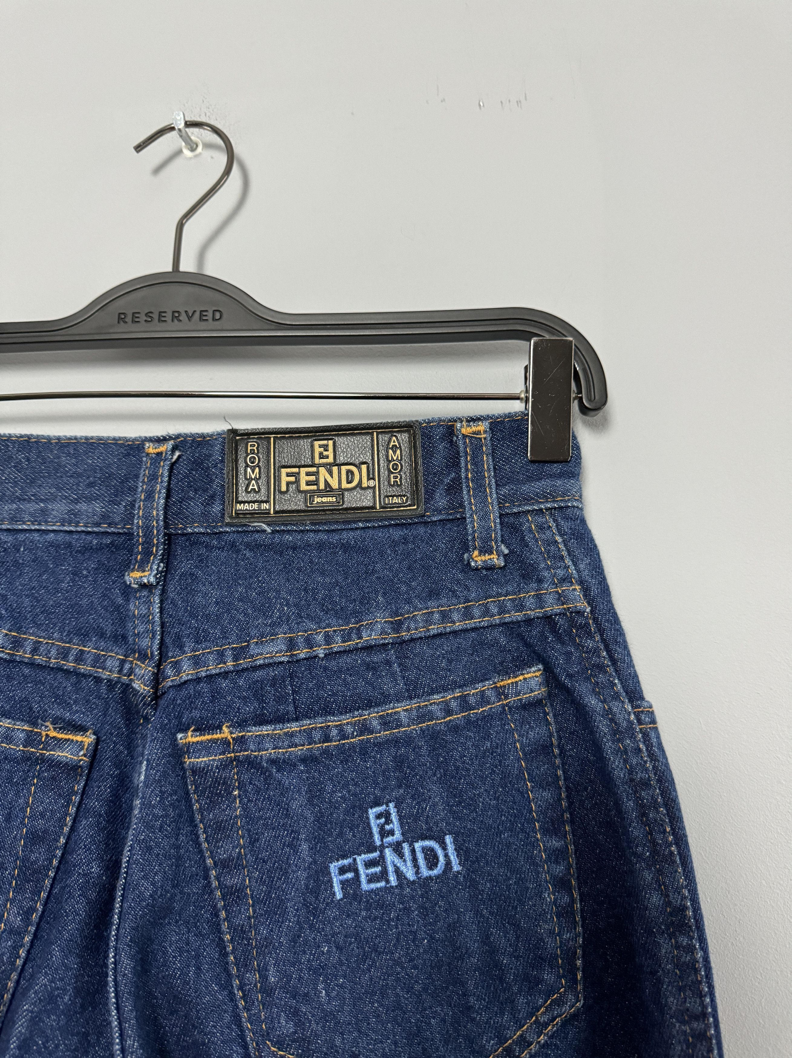 Fendi Fendi Roma FF Denim Stretch Pants Jeans Navy Blue Logo IT 41 Size 27" / US 4 / IT 40 - 6 Thumbnail