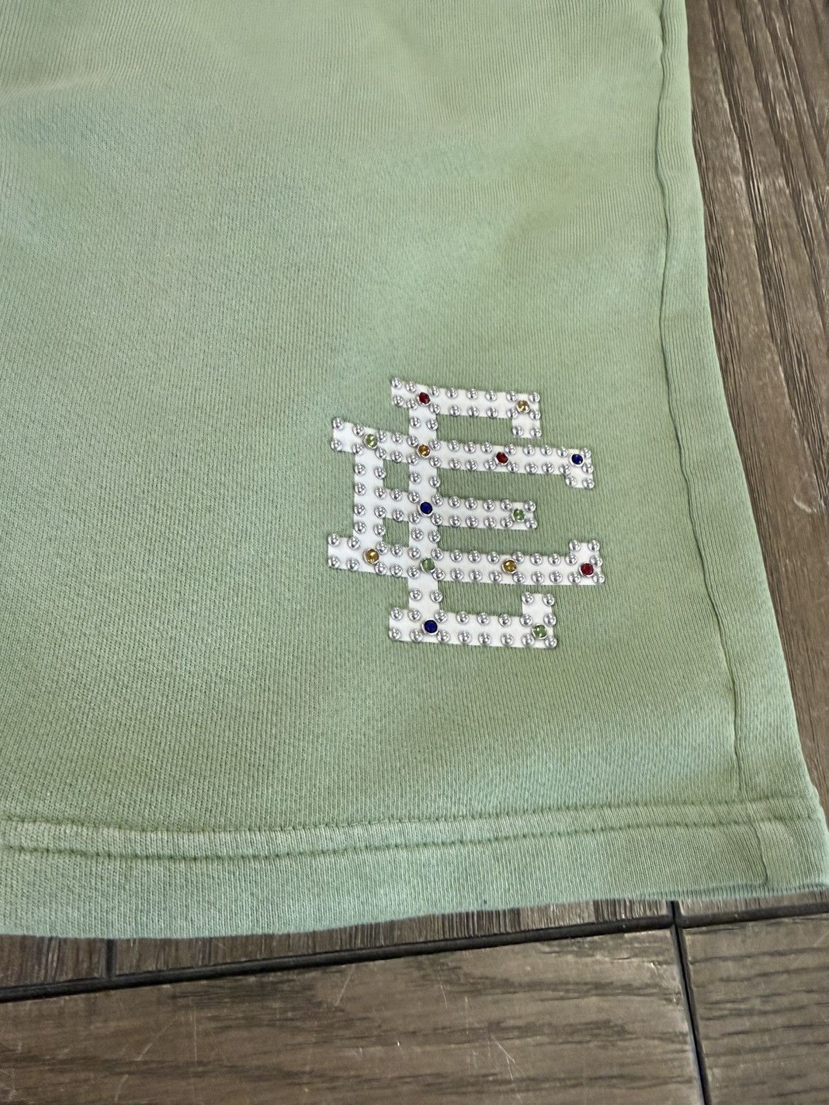 Eric Emanuel ⚡️ Eric Emanuel EE Green Fleece Rhinestone Shorts 2XL XXL ⚡️ Size US 38 / EU 54 - 5 Thumbnail
