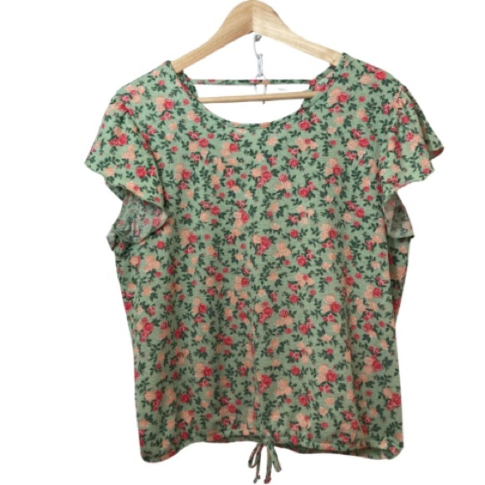 Other Inner Circle Spring Floral Short Flutter Sleeves Blouse Top Size S / US 4 / IT 40 - 1 Thumbnail