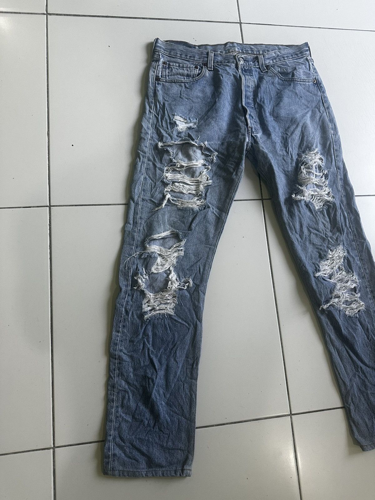 Levi's Vintage Clothing Vintage Levis Distressed 505 colour nice Size US 32 / EU 48 - 3 Thumbnail