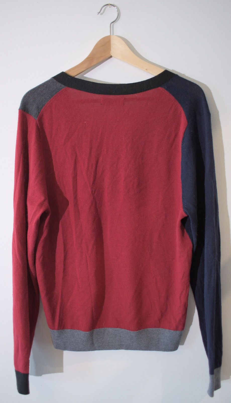 Designer × Japanese Brand × Nepenthes Nepenthes Meticulous Knitwear Men's Merino Cardigan Red/Navy Size US M / EU 48-50 / 2 - 2 Thumbnail