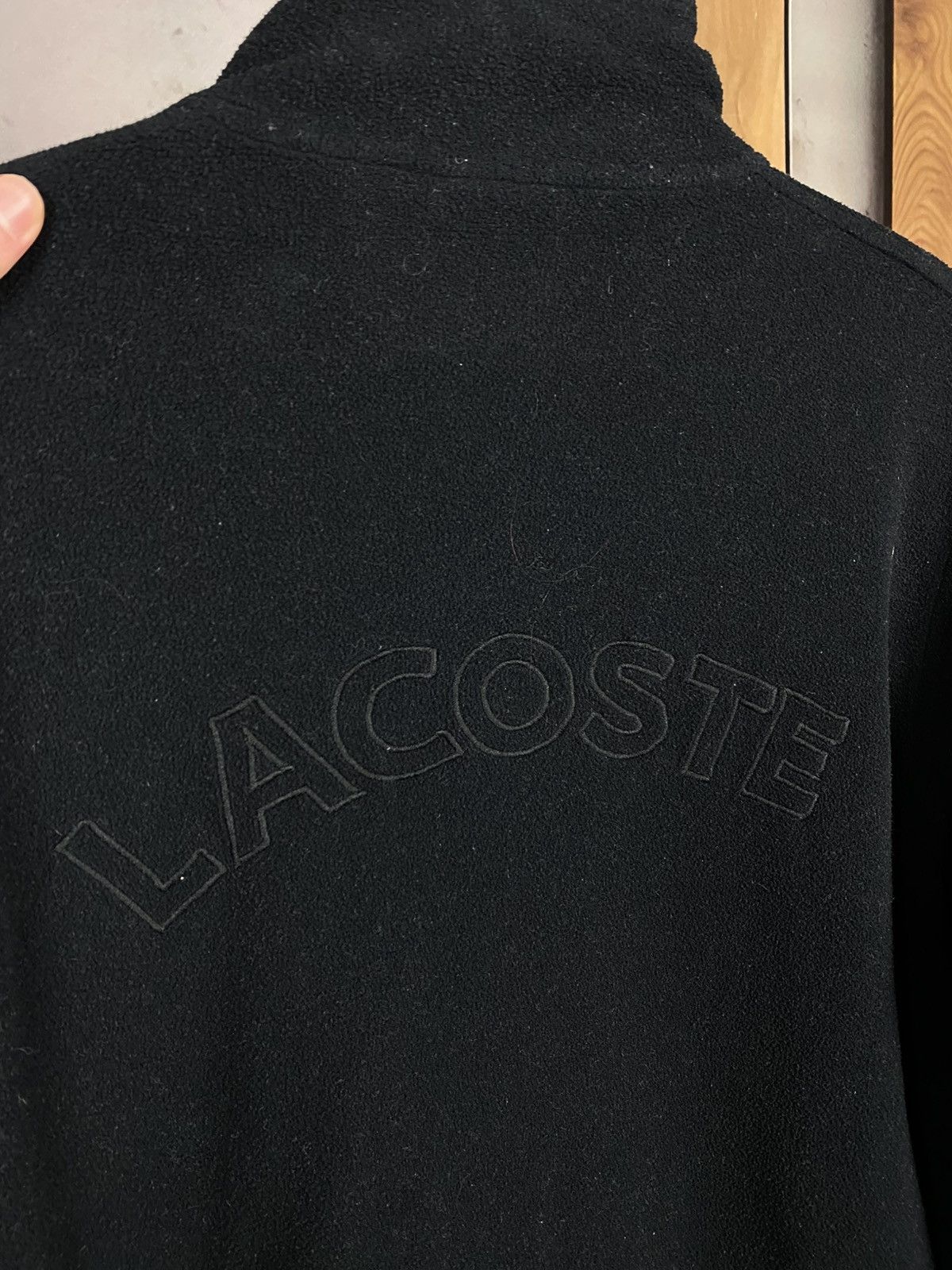 Lacoste 🐊Vintage 90s Fleece Sweatshirt Zip-Up Lacoste Big Logo🐊 Size US XL / EU 56 / 4 - 14 Thumbnail