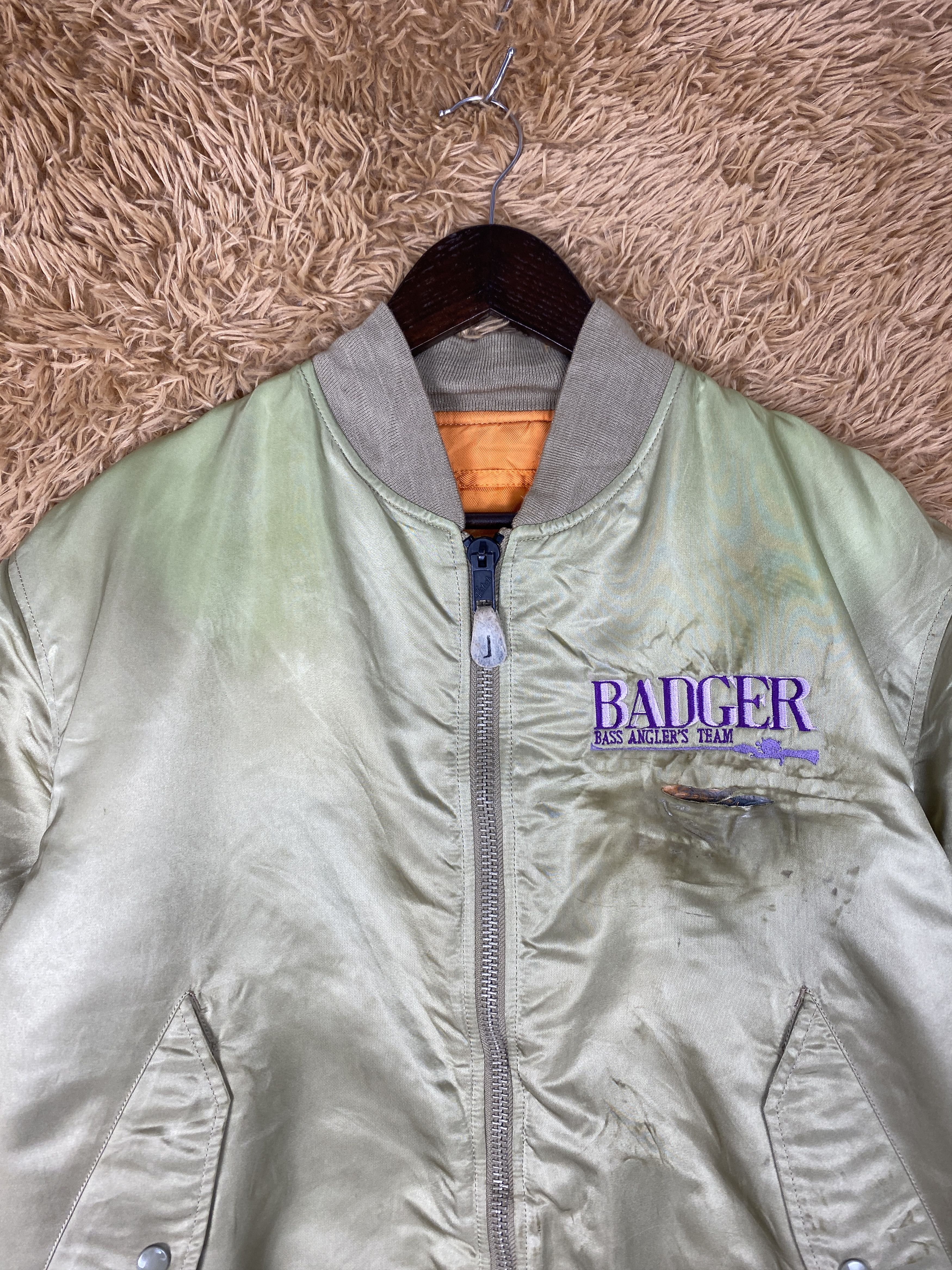 Japanese Brand Vintage Badger Bass Angler's Team Bombers Jacket PJ2629 Size US M / EU 48-50 / 2 - 3 Thumbnail