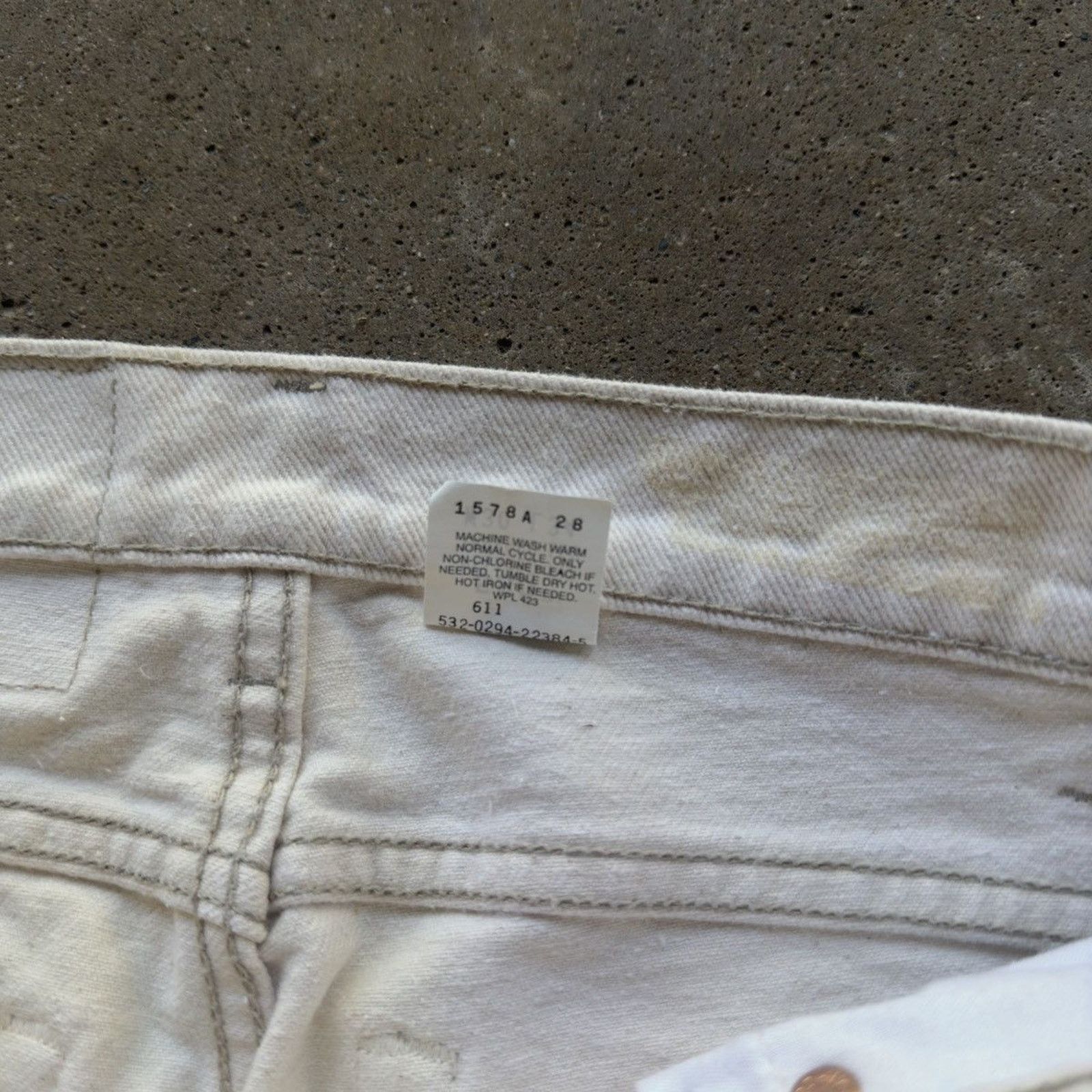 Levi's 90s Levi's 550 Orange Tab White Jeans ERD Grunge RRL Bode Size US 30 / EU 46 - 8 Thumbnail