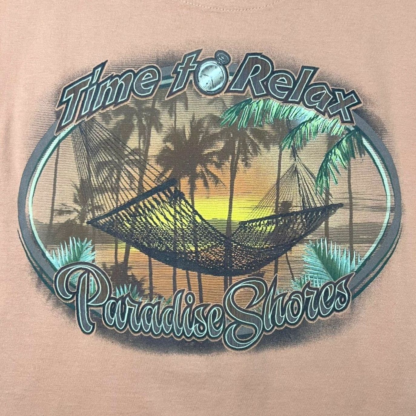 Paradise Paradise Shores “Time To Relax” Souvenir Graphic T-Shirt Large Size US L / EU 52-54 / 3 - 4 Thumbnail