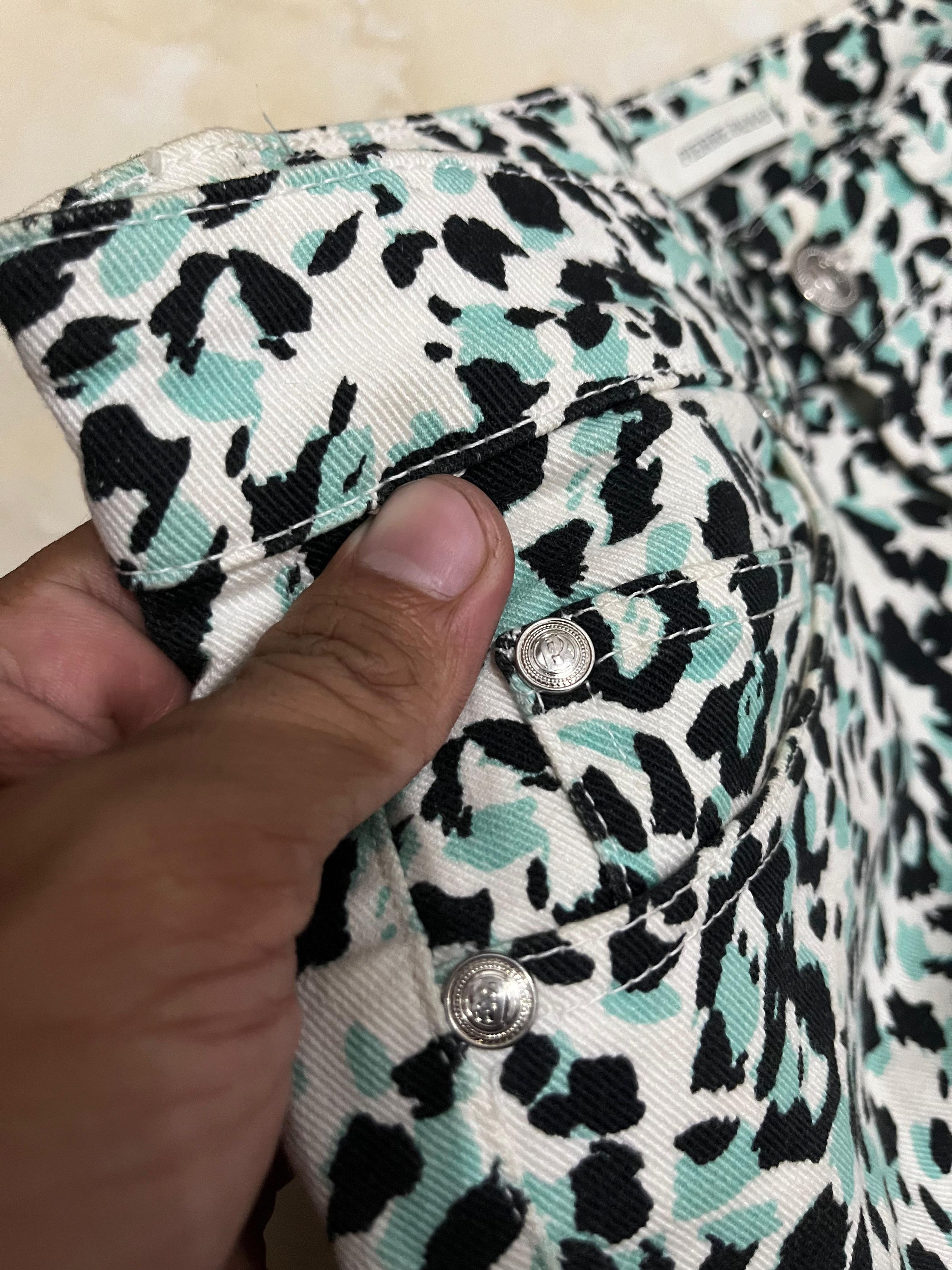 Pierre Balmain 🔥 PIERRE BALMAIN LEOPARD PRINT CARGO DENIM PANTS SKINNY FIT Size 30" / US 8 / IT 44 - 3 Thumbnail