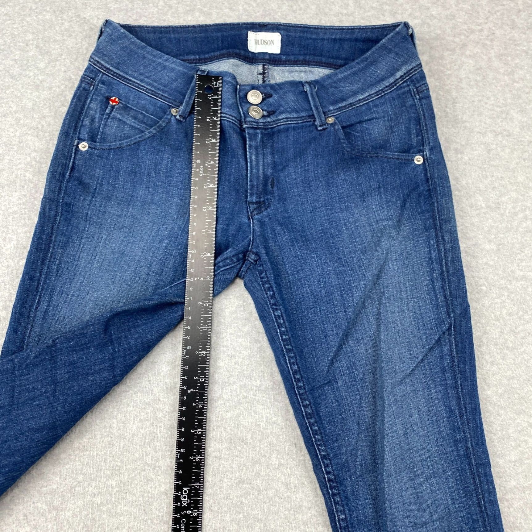 Hudson Hudson Jeans Womens Flap Skinny Ankle 26 Blue Distressed Stretch Denim Regular Size 26" / US 2 / IT 38 - 3 Thumbnail
