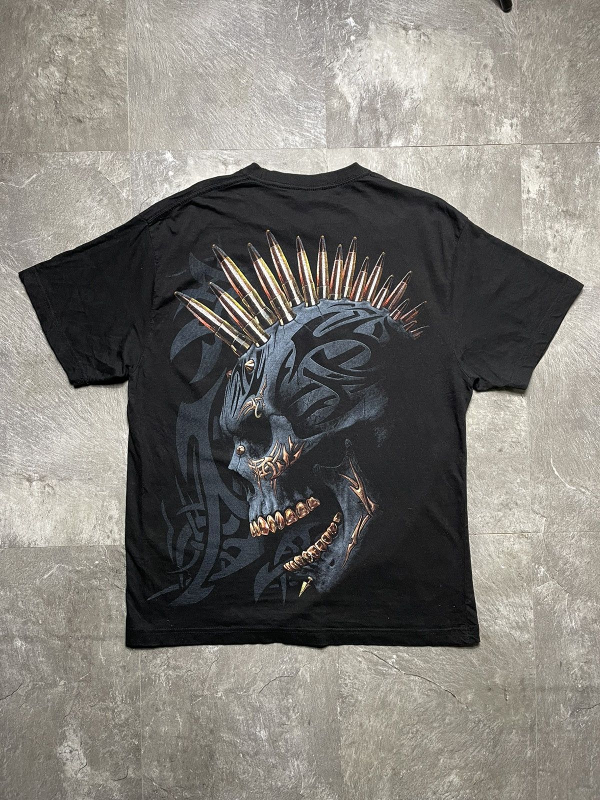 Vintage Vintage Spiral Big Skull Graphic Tee Skeleton Y2k Size US XL / EU 56 / 4 - 4 Thumbnail