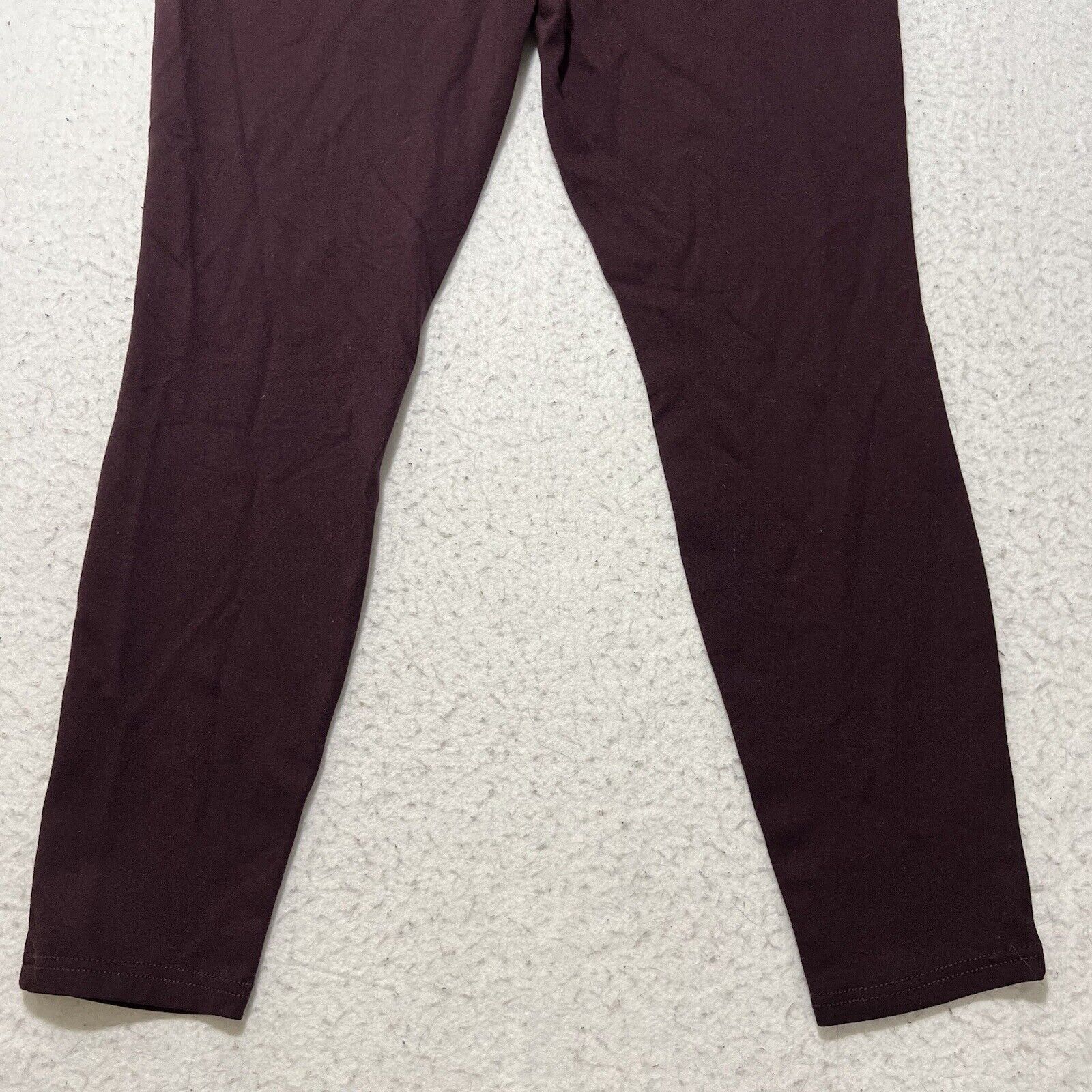 Ambrosi Studio a.n.a Large Pull On Flat Front Legging Capri Pants Burgundy Size 34" / US 12 / IT 48 - 8 Thumbnail